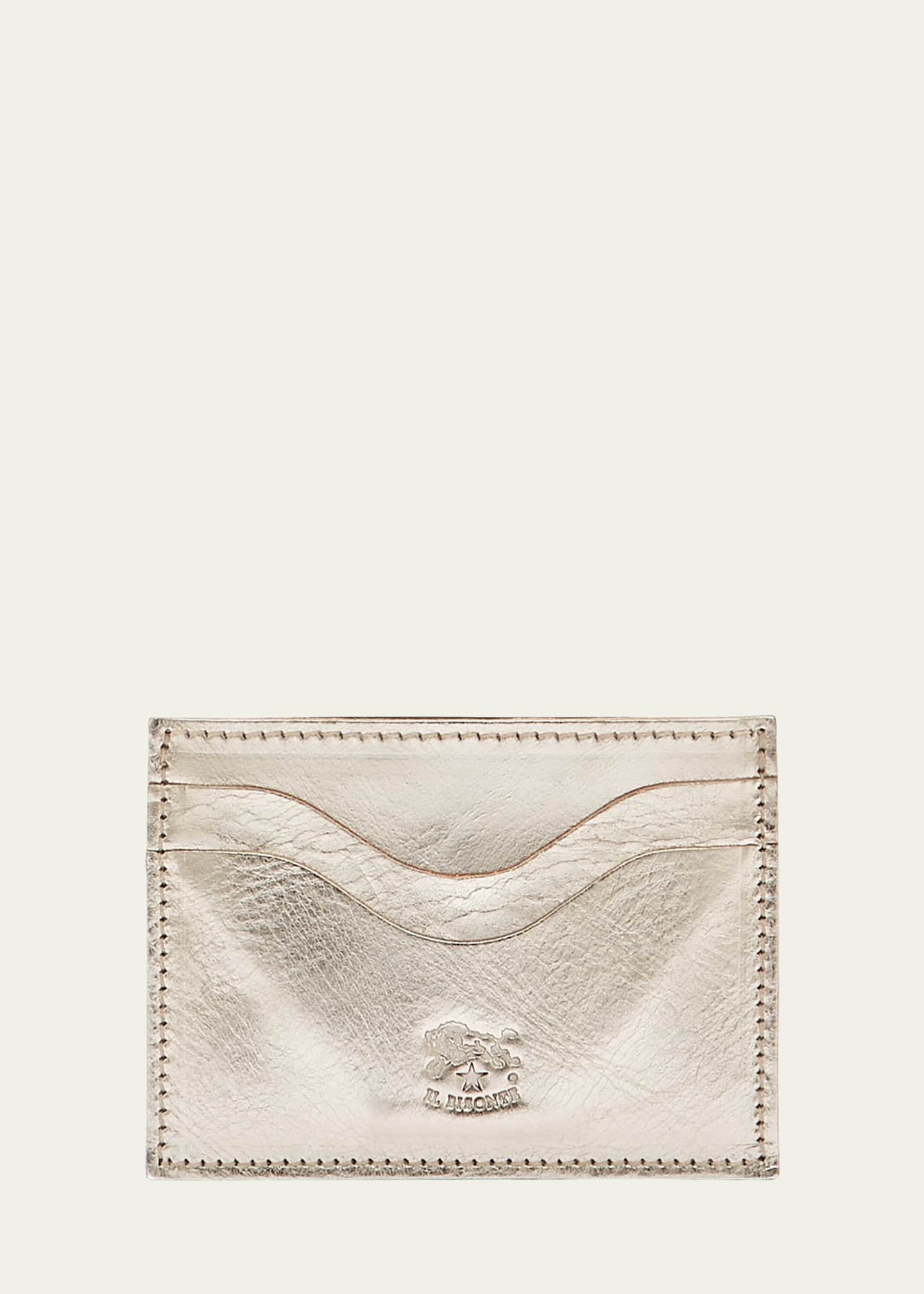 Il Bisonte Salina Metallic Leather Card Case Image 1 of 4