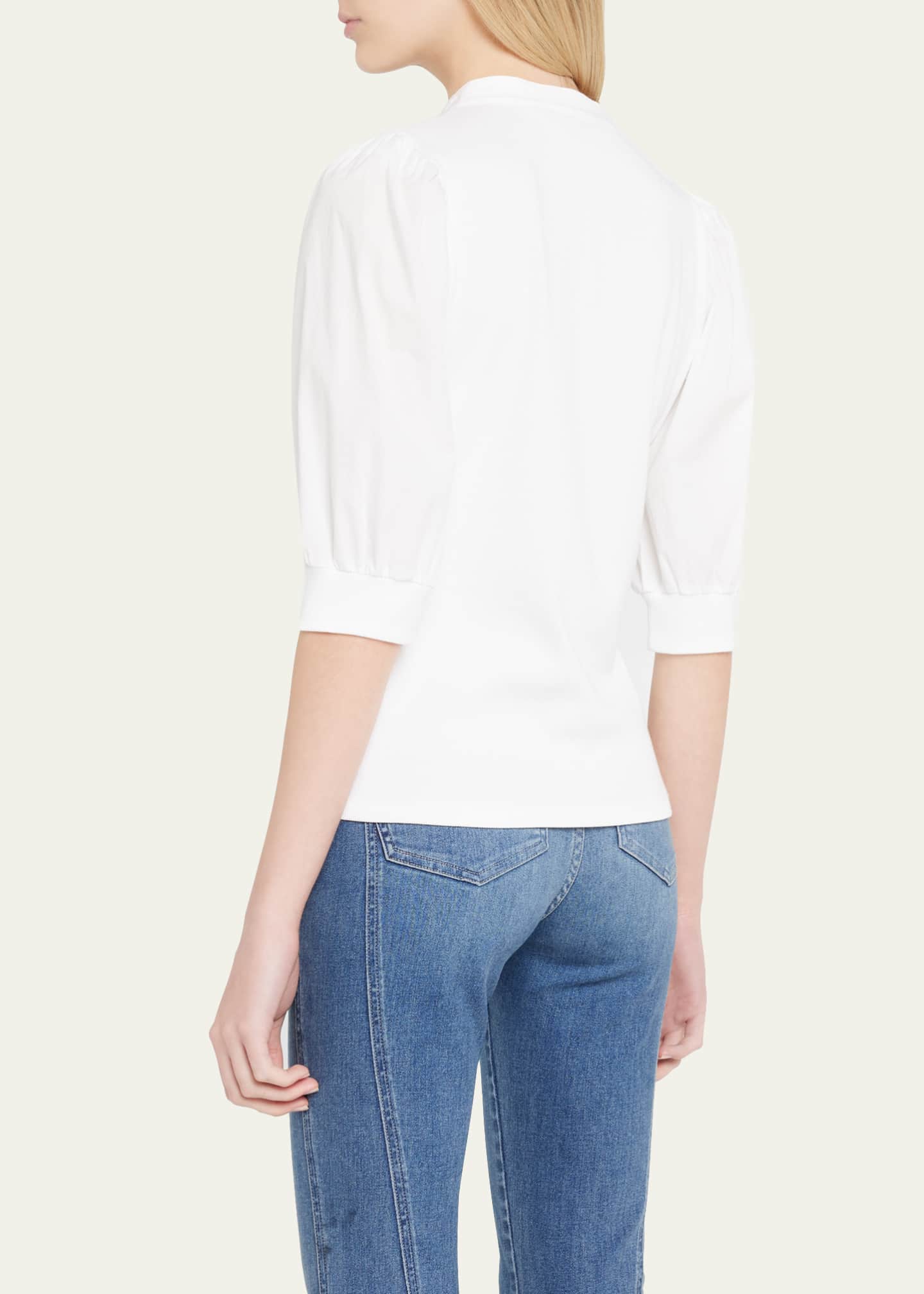Coralee Puff Sleeve Button-Front Top