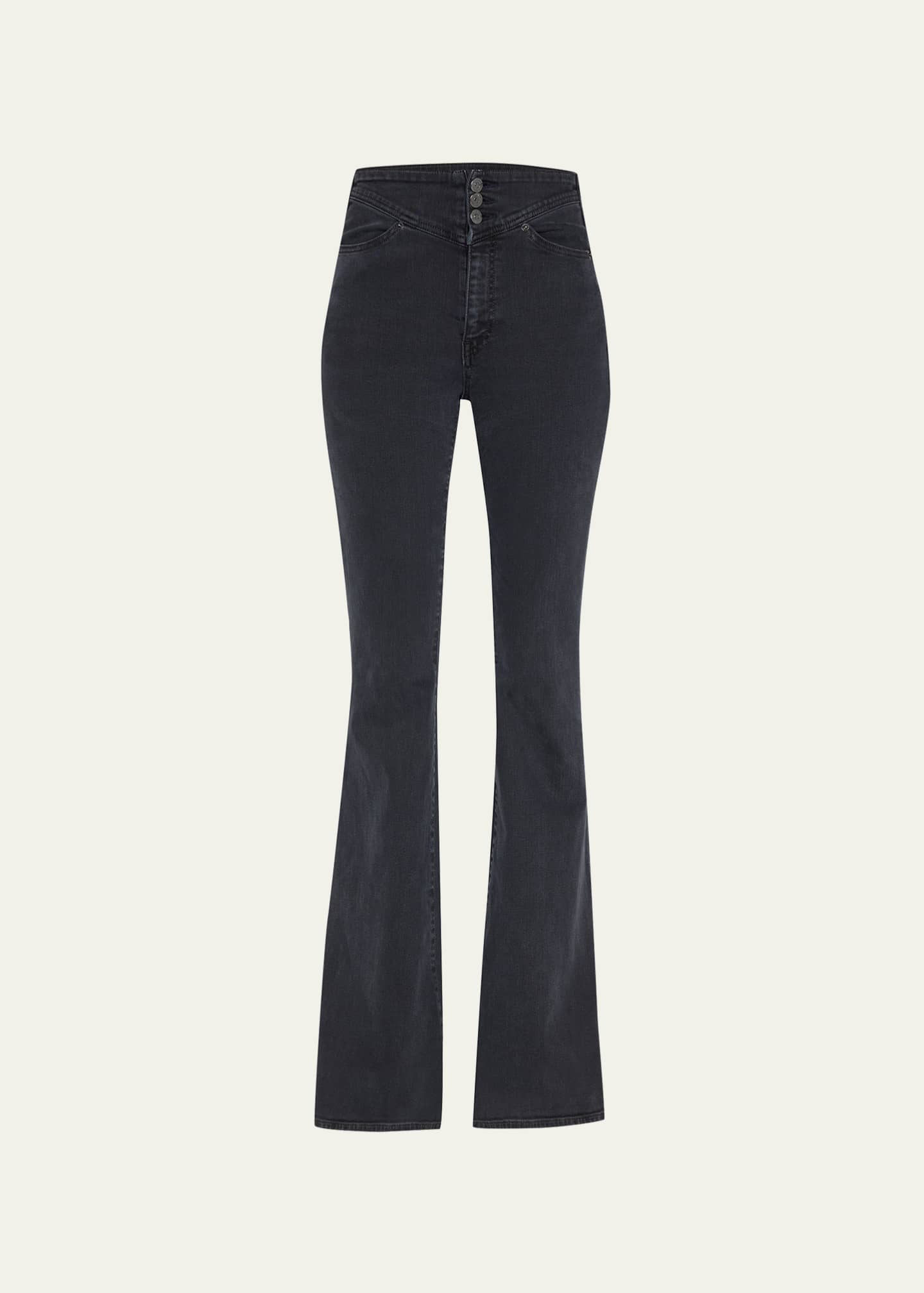 Veronica Beard Jeans Beverly High-Rise Flared Yoke Jeans - Bergdorf Goodman