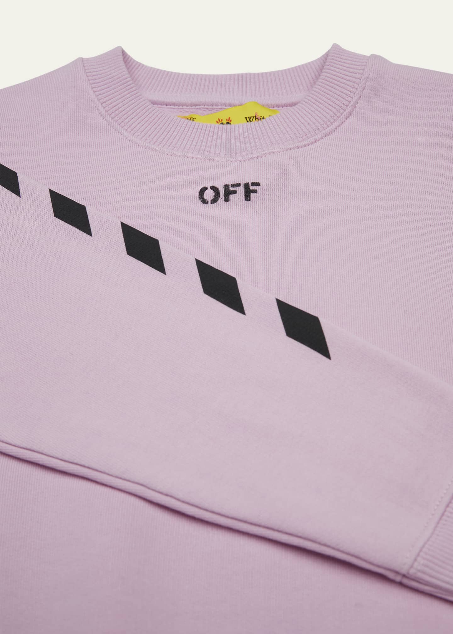 Off White Little Girl s Girl s Stamp Crewneck Sweatshirt Pink Black Size 6