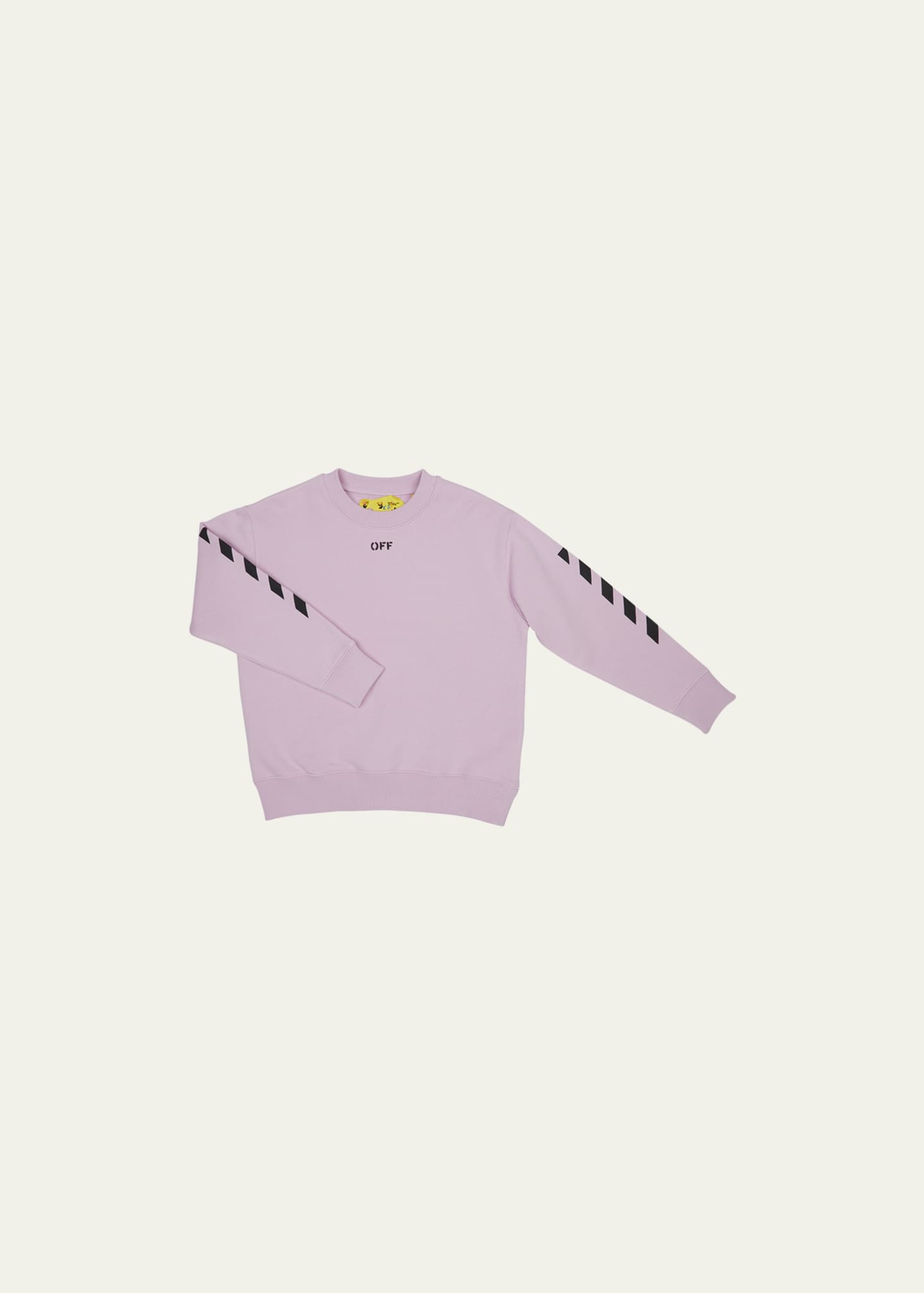 Off White Little Girl s Girl s Stamp Crewneck Sweatshirt Pink Black Size 6