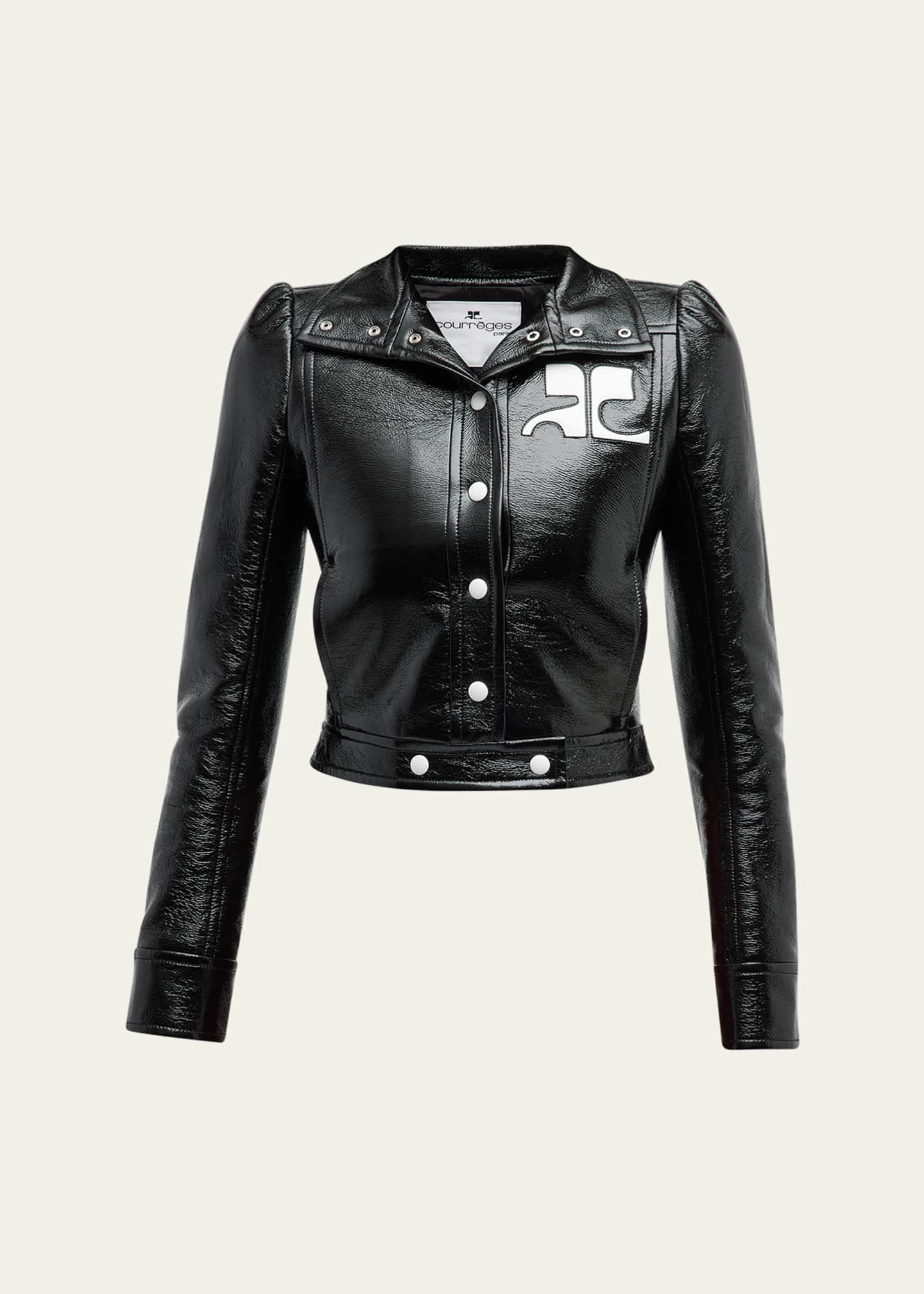 Courreges Textured Vinyl Crop Jacket Bergdorf Goodman