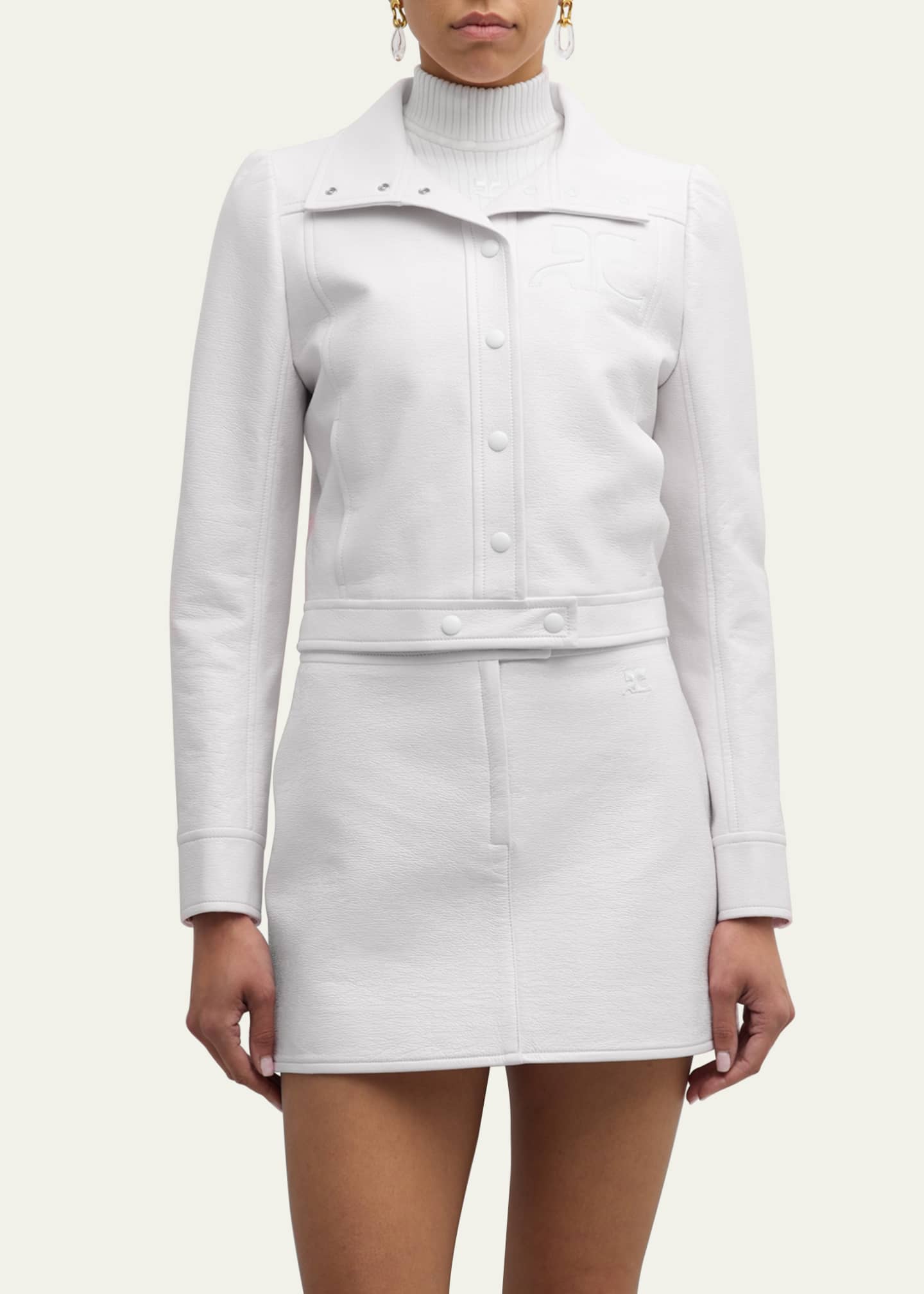 Courreges Textured Vinyl Crop Jacket Image 4 of 5