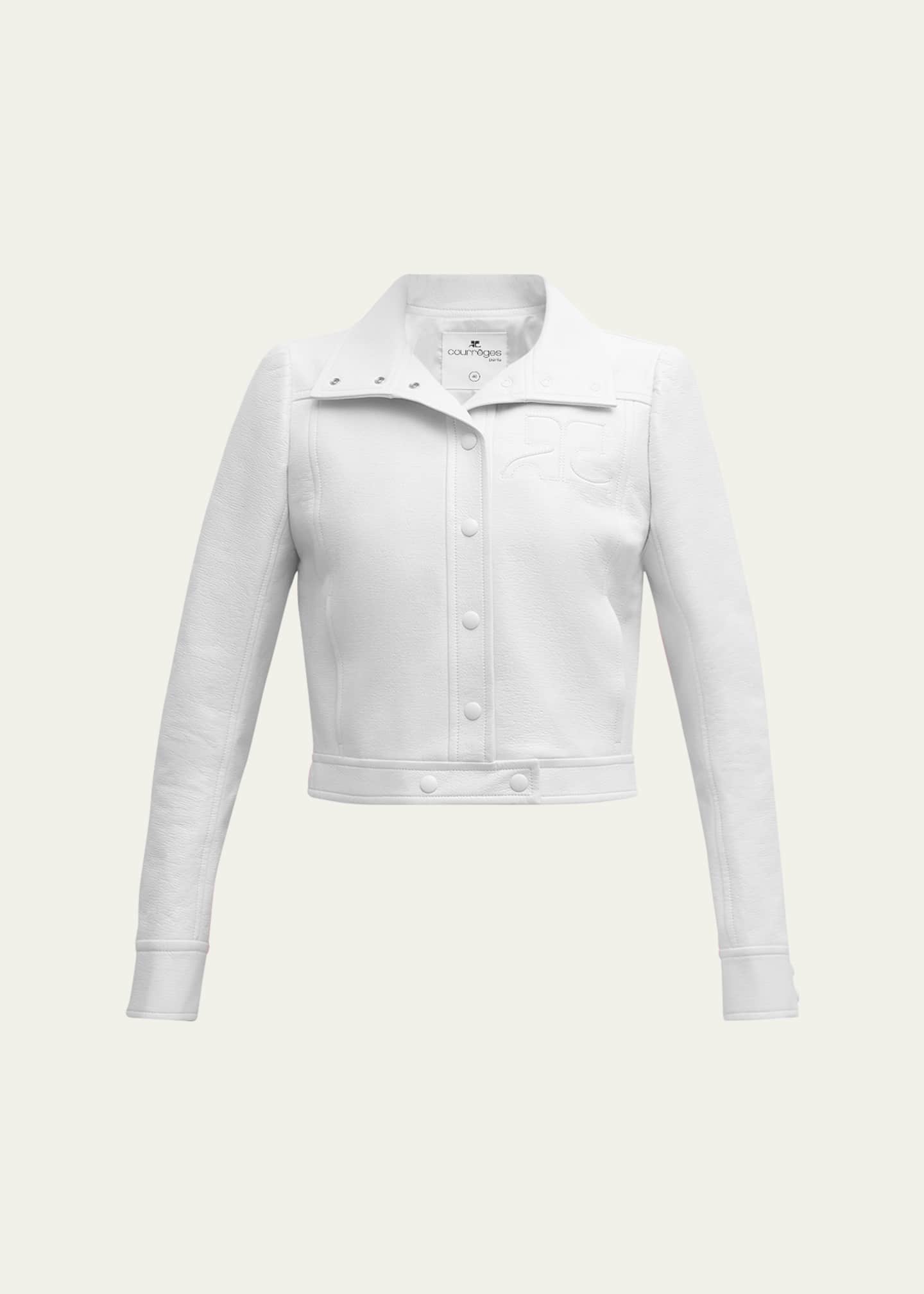 Courreges Textured Vinyl Crop Jacket Image 1 of 5