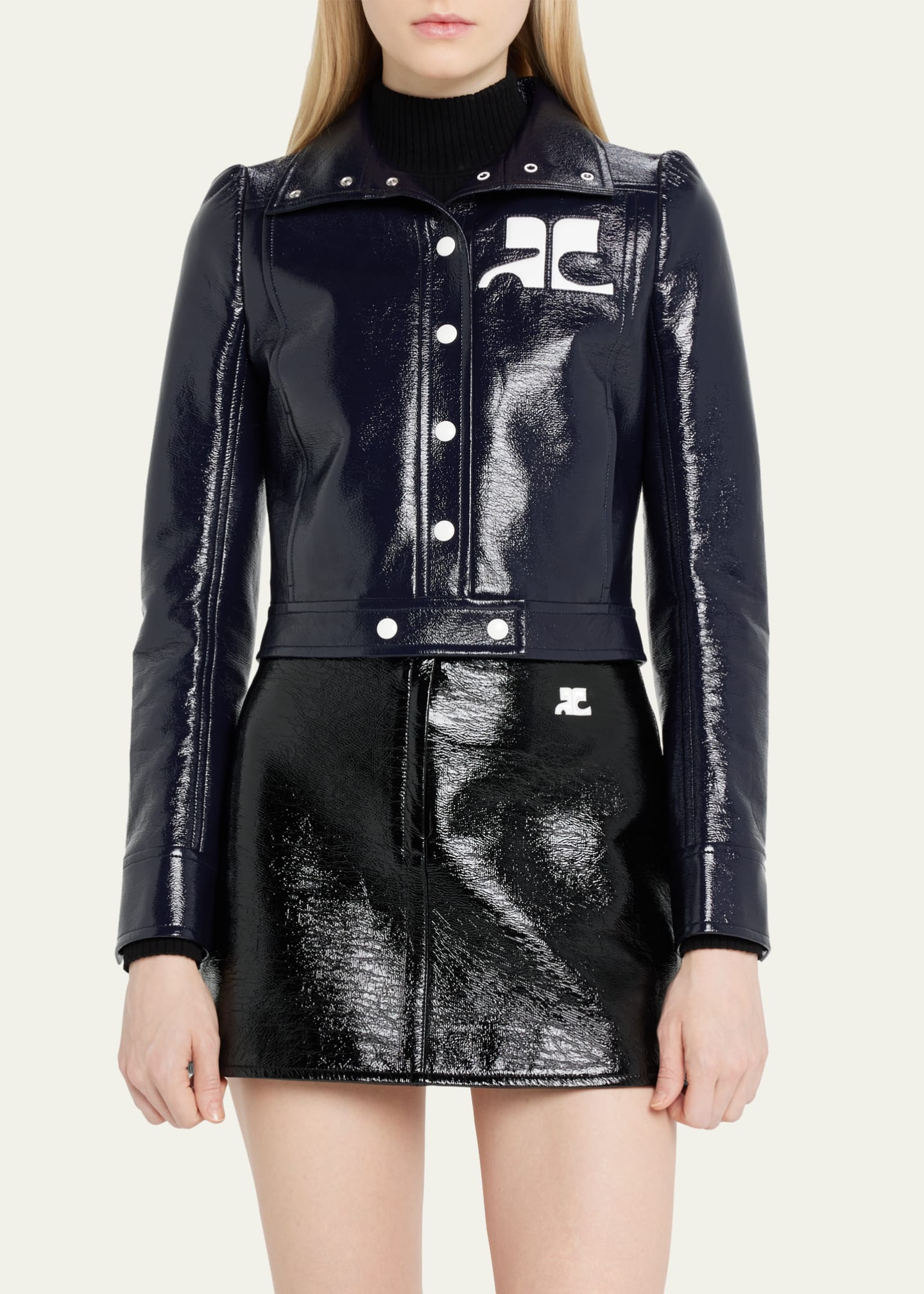 Courreges Textured Vinyl Crop Jacket Image 4 of 5