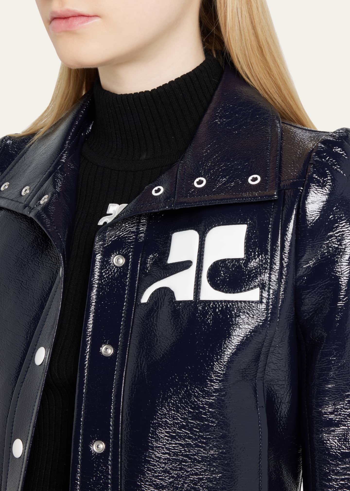 Courreges Textured Vinyl Crop Jacket Image 5 of 5