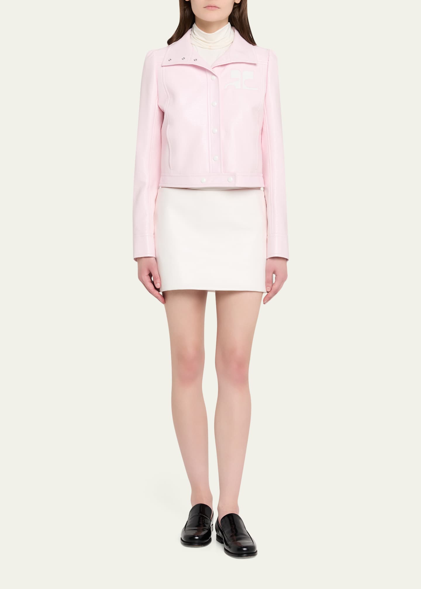 Courreges Textured Vinyl Crop Jacket - Bergdorf Goodman
