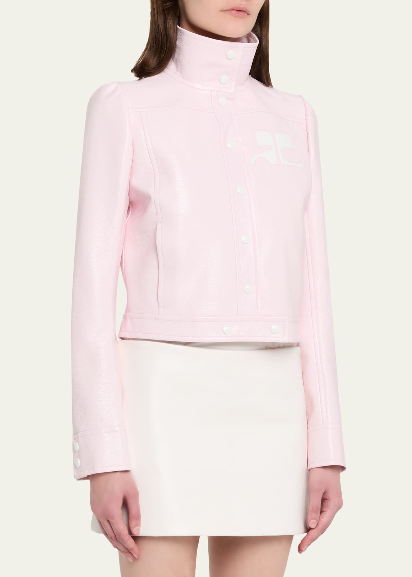 Courreges Textured Vinyl Crop Jacket - Bergdorf Goodman