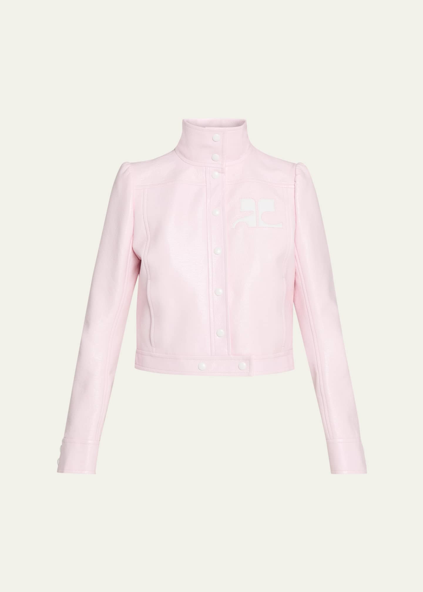 Courreges Textured Vinyl Crop Jacket - Bergdorf Goodman