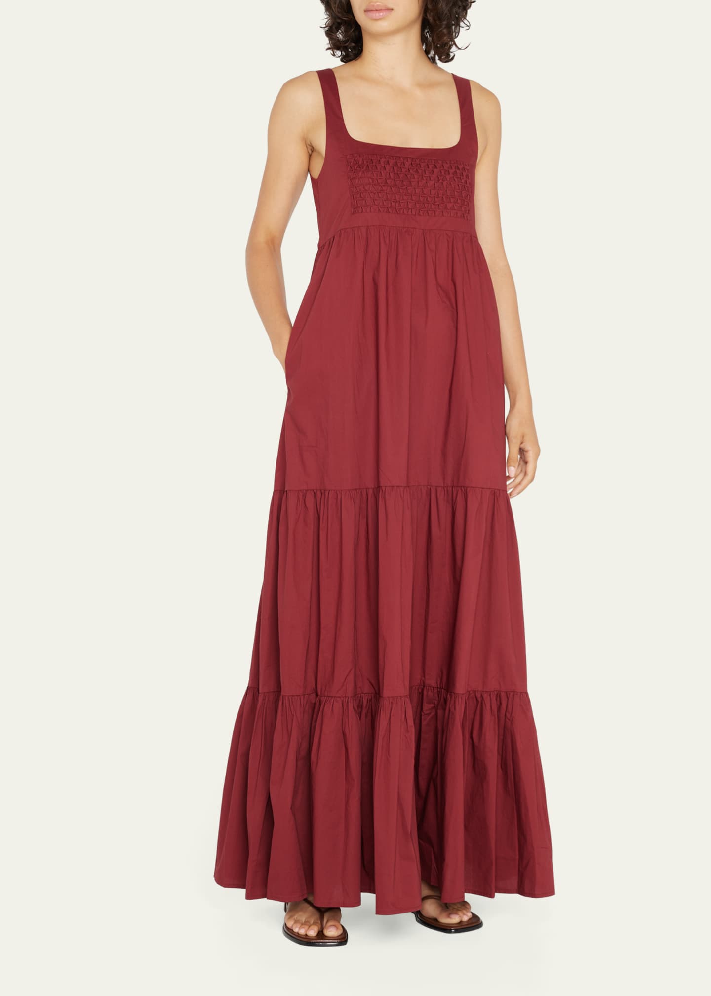 BIRD & KNOLL Alba Tiered Maxi Dress Bergdorf Goodman