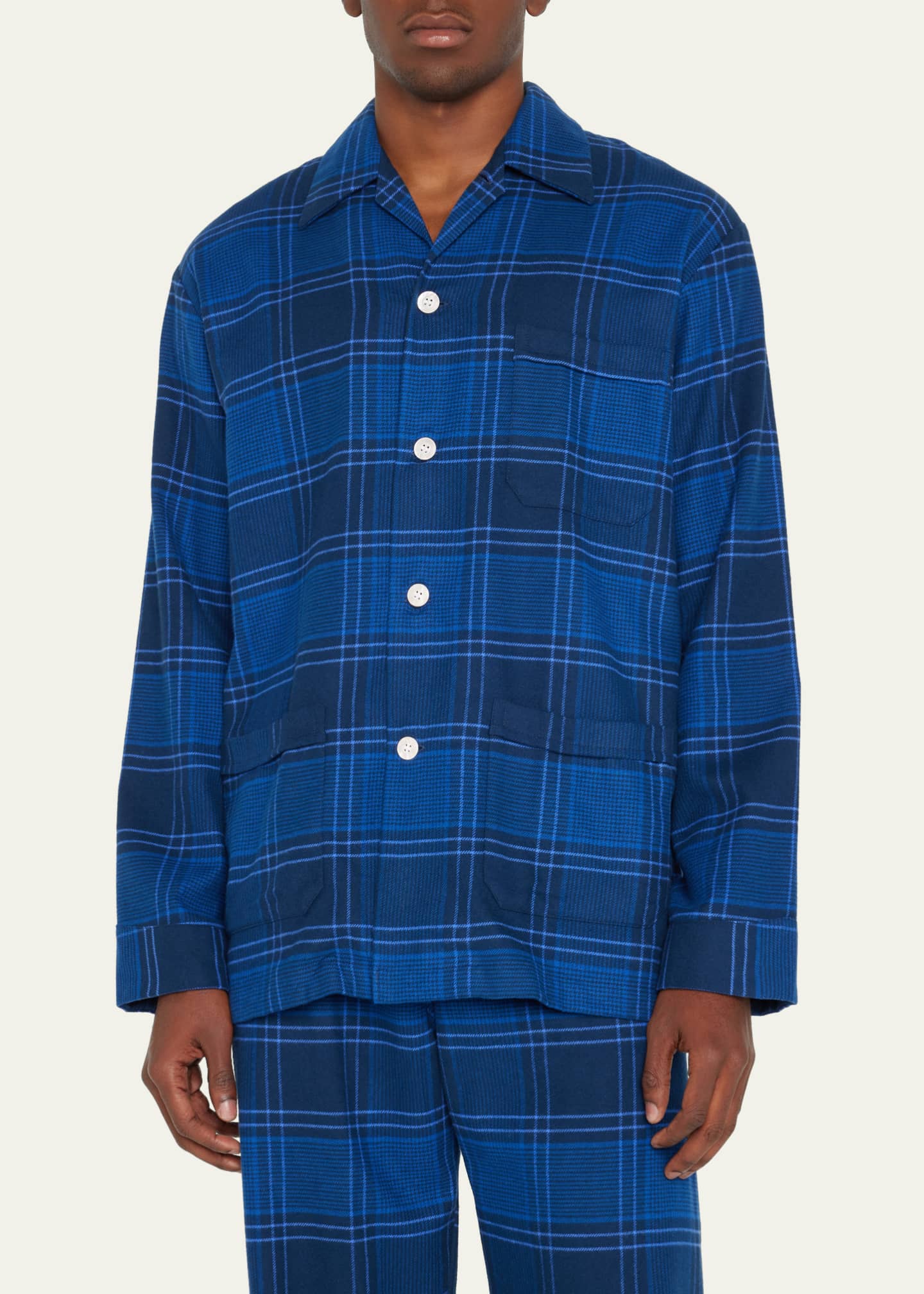 Derek Rose Men's Kelburn 27 Cotton Pajama Set - Bergdorf Goodman