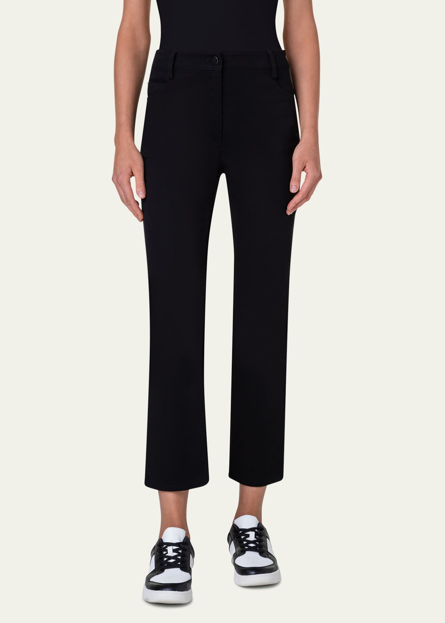 Akris punto Maru Slim-Legs Ankle Stretch Denim Pants Image 2 of 5