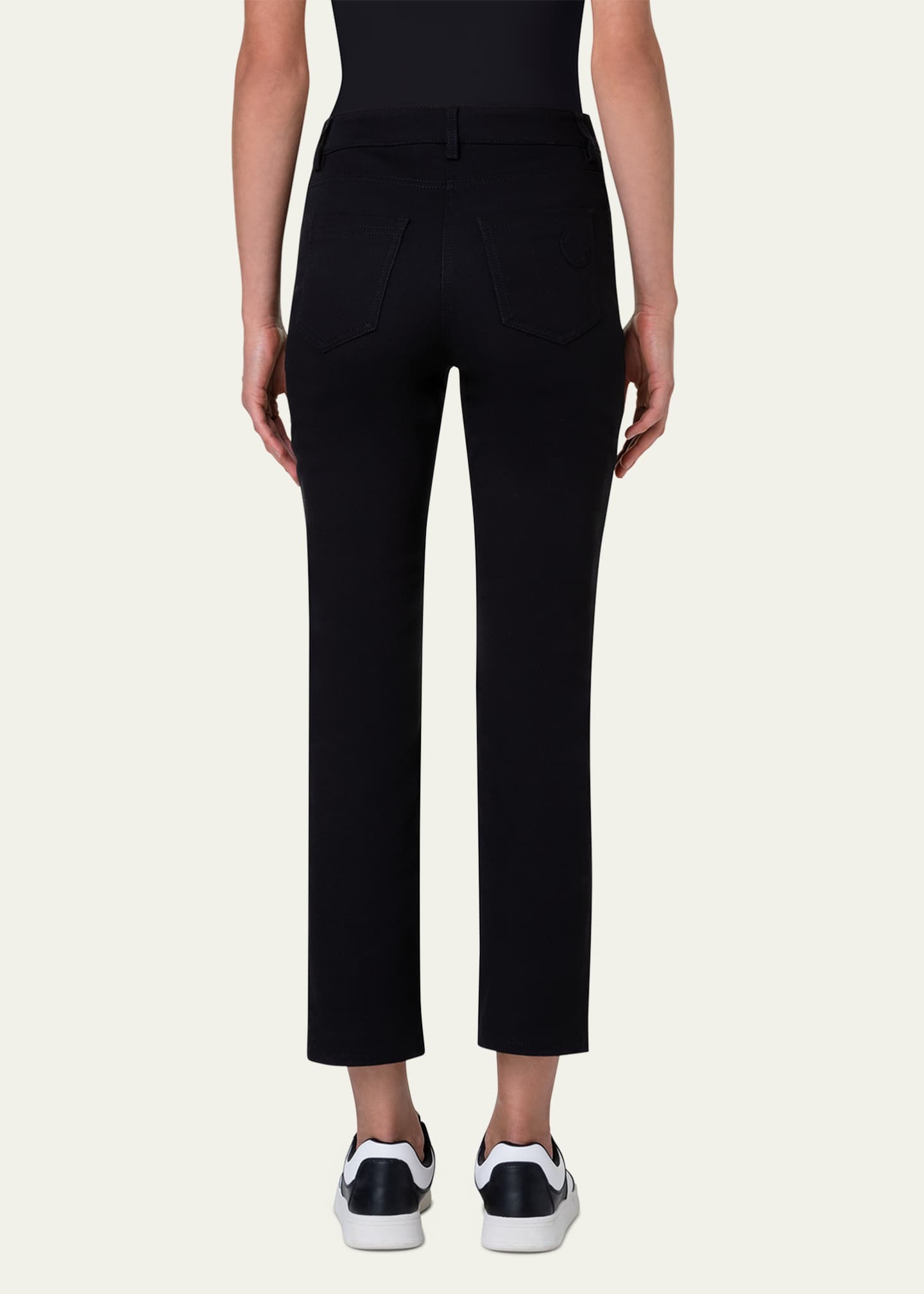 Akris punto Maru Slim-Legs Ankle Stretch Denim Pants Image 3 of 5