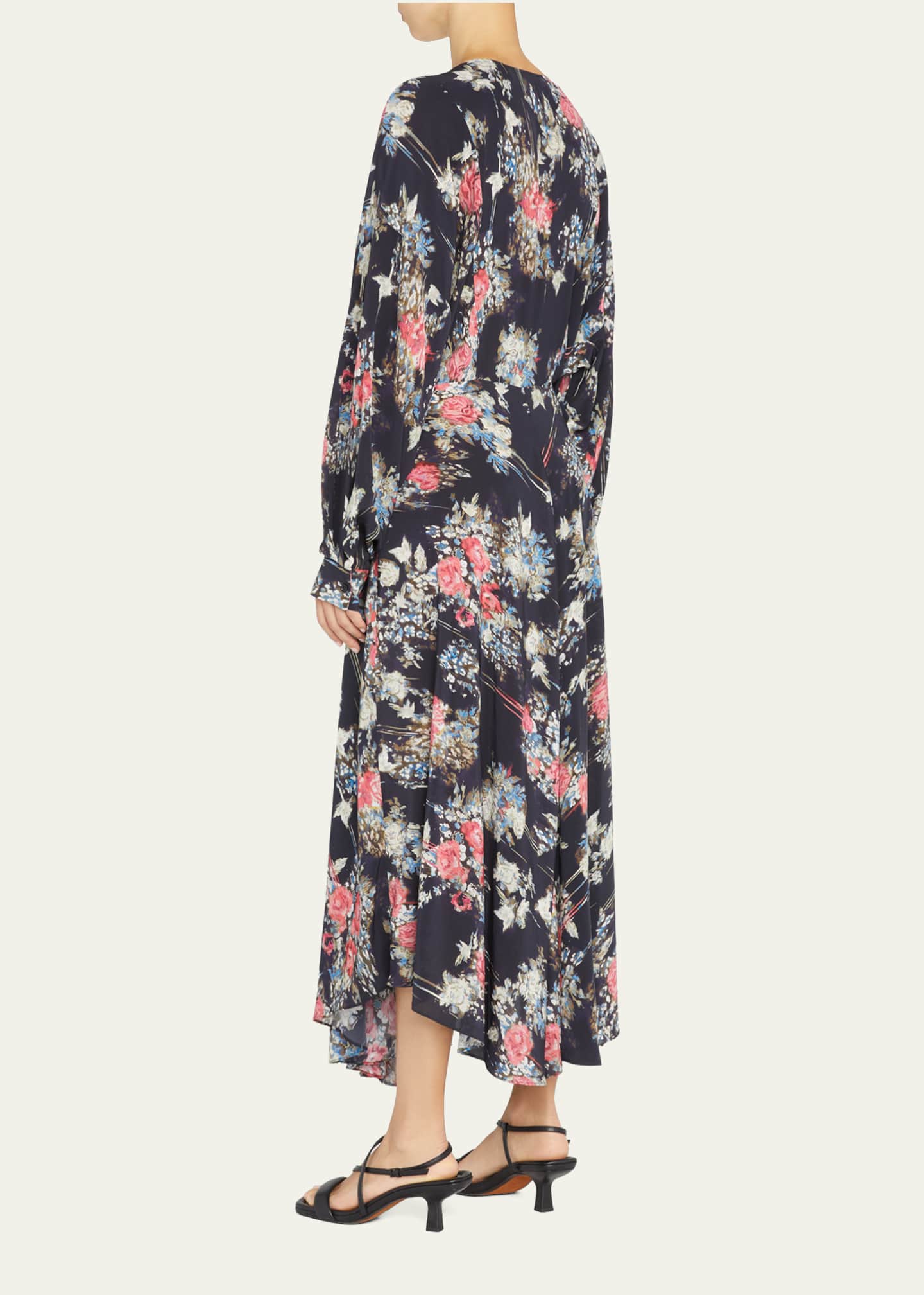 Iro Aleyna Floral LongSleeve Maxi Wrap Dress Bergdorf Goodman