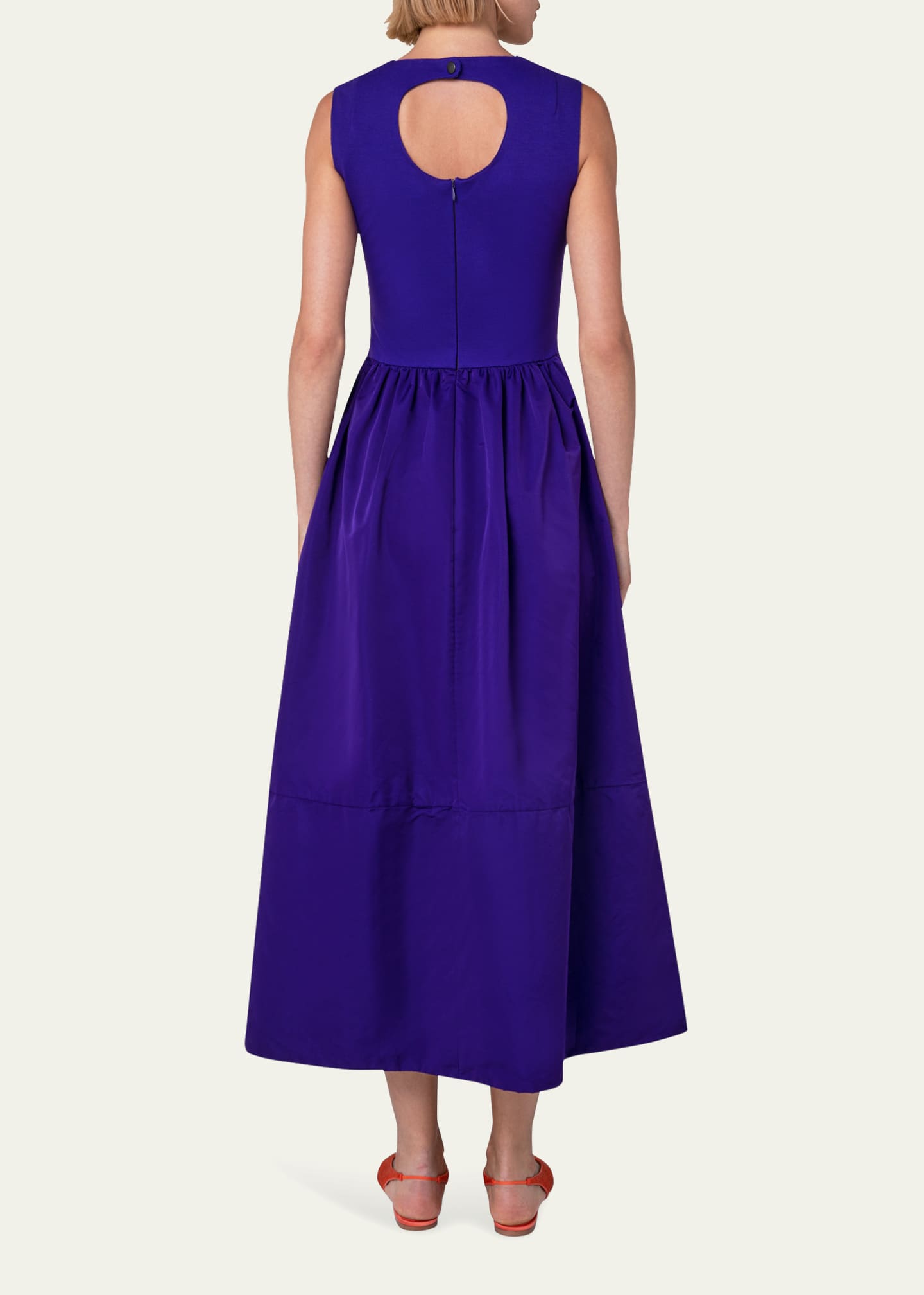 Akris punto Mixed Media Midi Dress Bergdorf Goodman