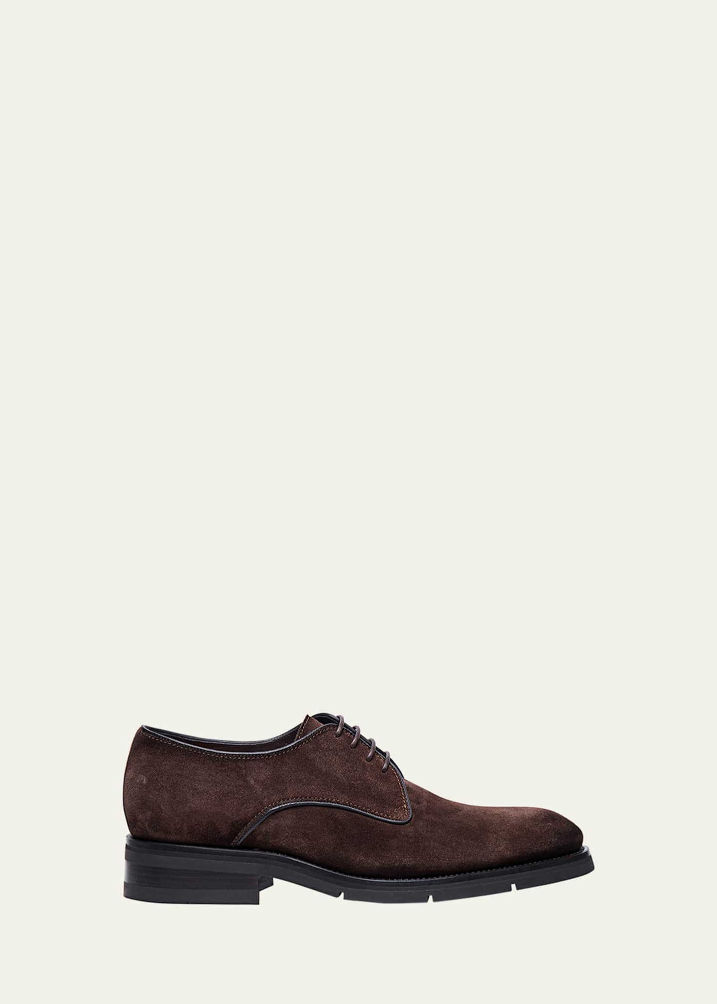 Santoni Men's Suede Derby Shoes - Bergdorf Goodman