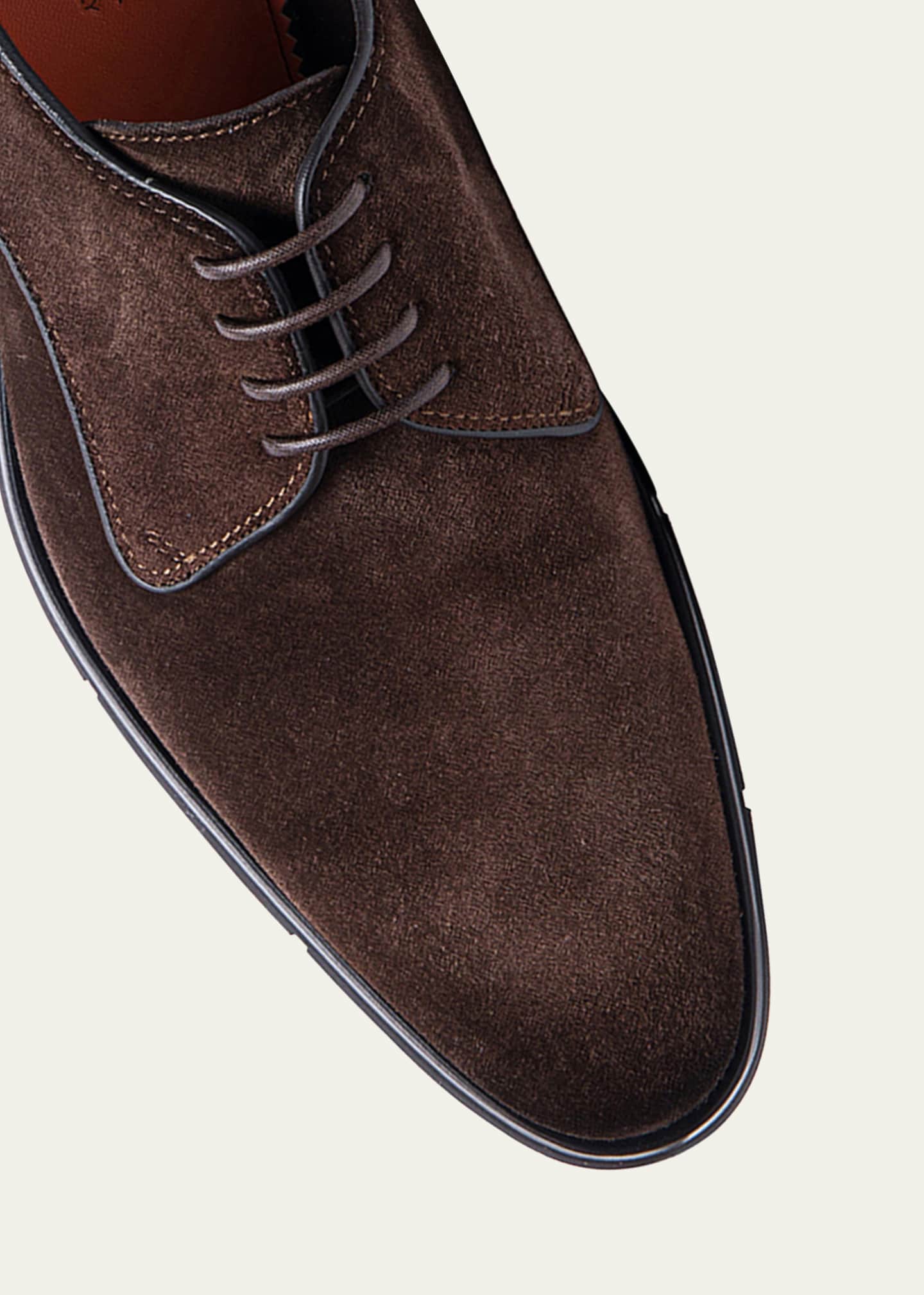 Santoni Men's Suede Derby Shoes Bergdorf Goodman