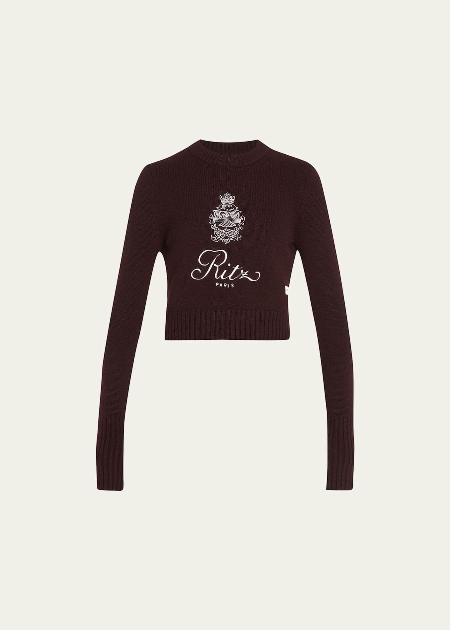 FRAME x Ritz Paris FRAME x Ritz Paris Embroidered Cropped Cashmere