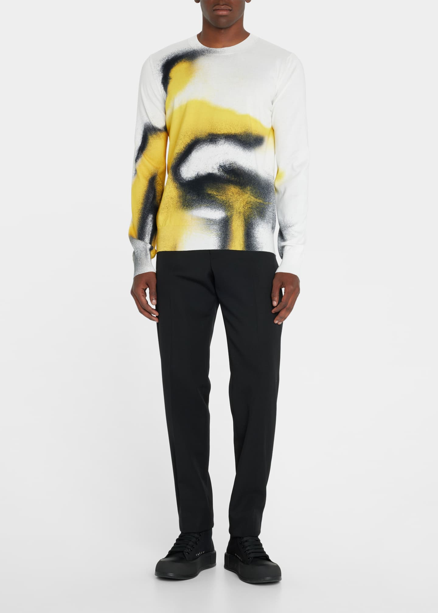 Alexander McQueen Men's Spray Paint Sweater Bergdorf Goodman