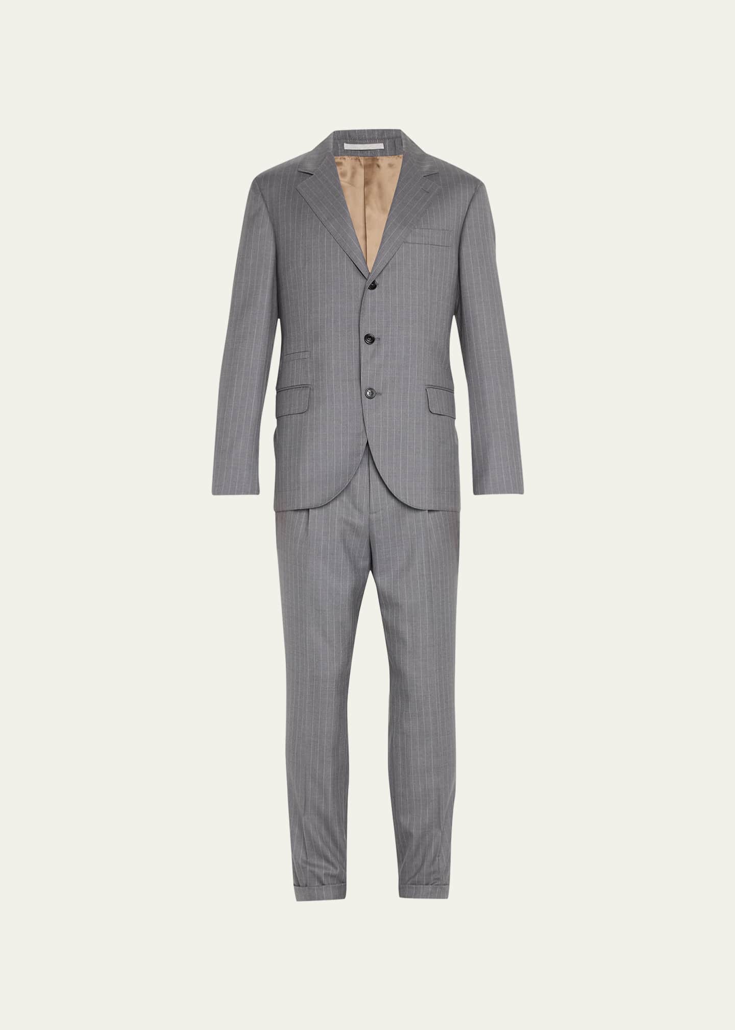 Brunello Cucinelli Men's Pinstripe Super 160s Wool Business
