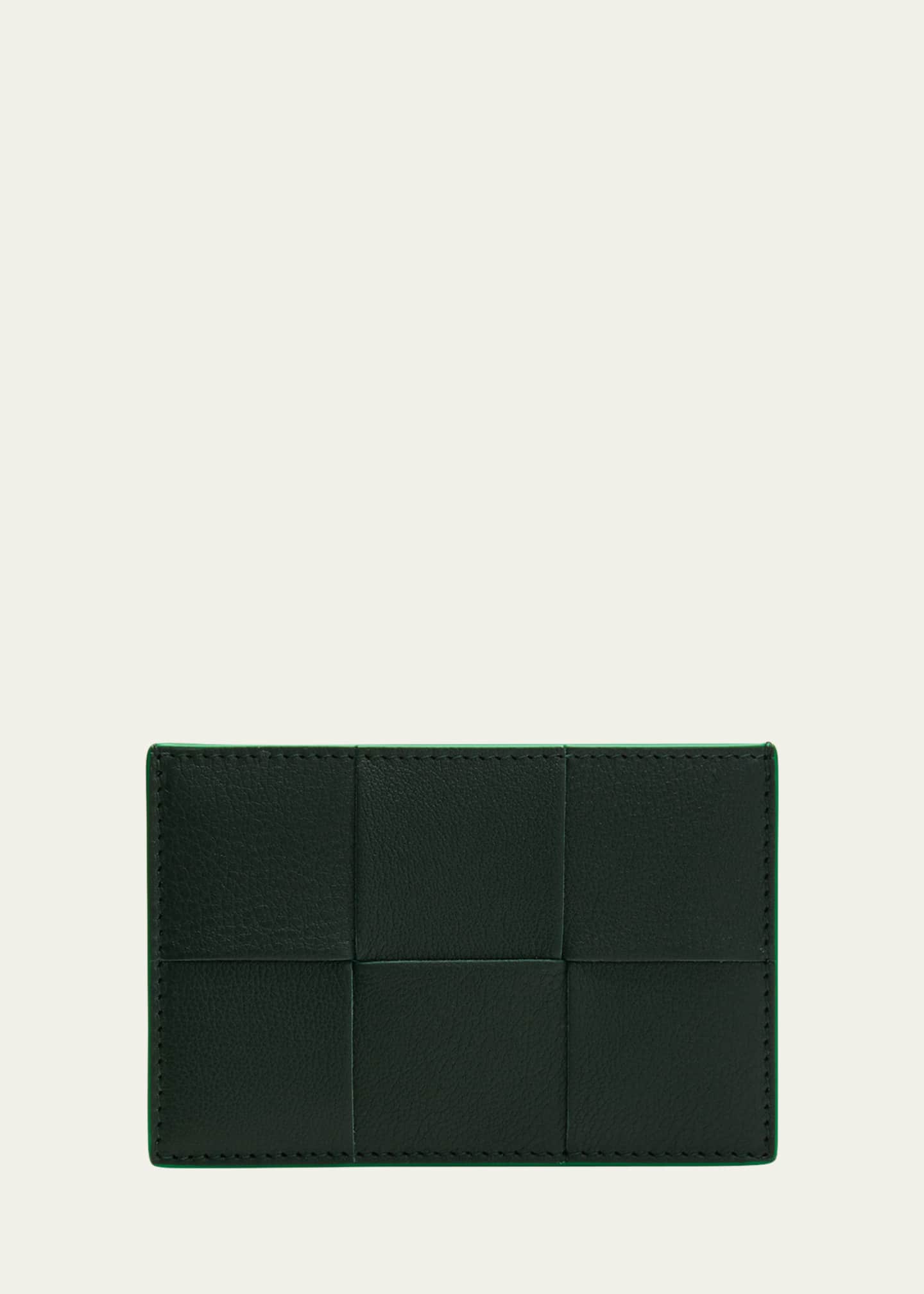 Bottega Veneta Green Intrecciato Card Holder