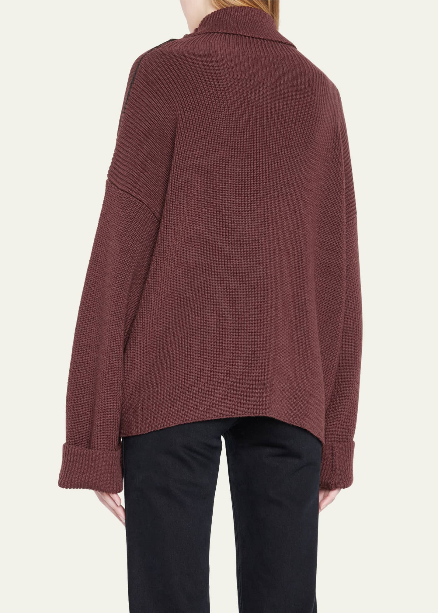 Rohe Rowe Topstitched Turtleneck Sweater - Bergdorf Goodman