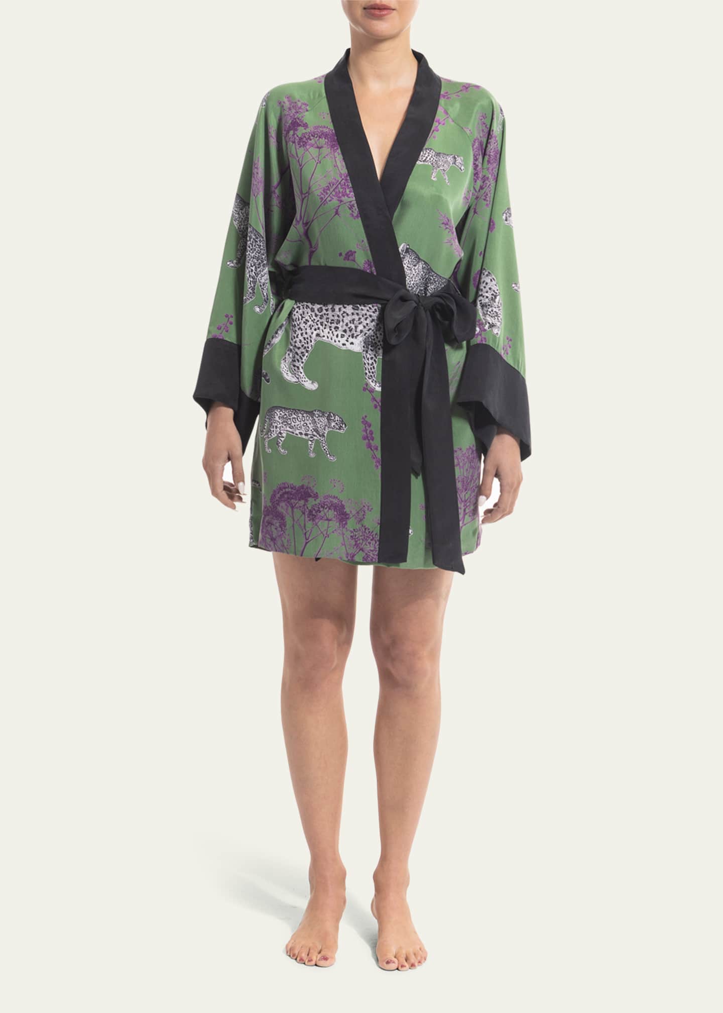 niLuu Lennon AnimalPrint Kimono Robe Bergdorf Goodman