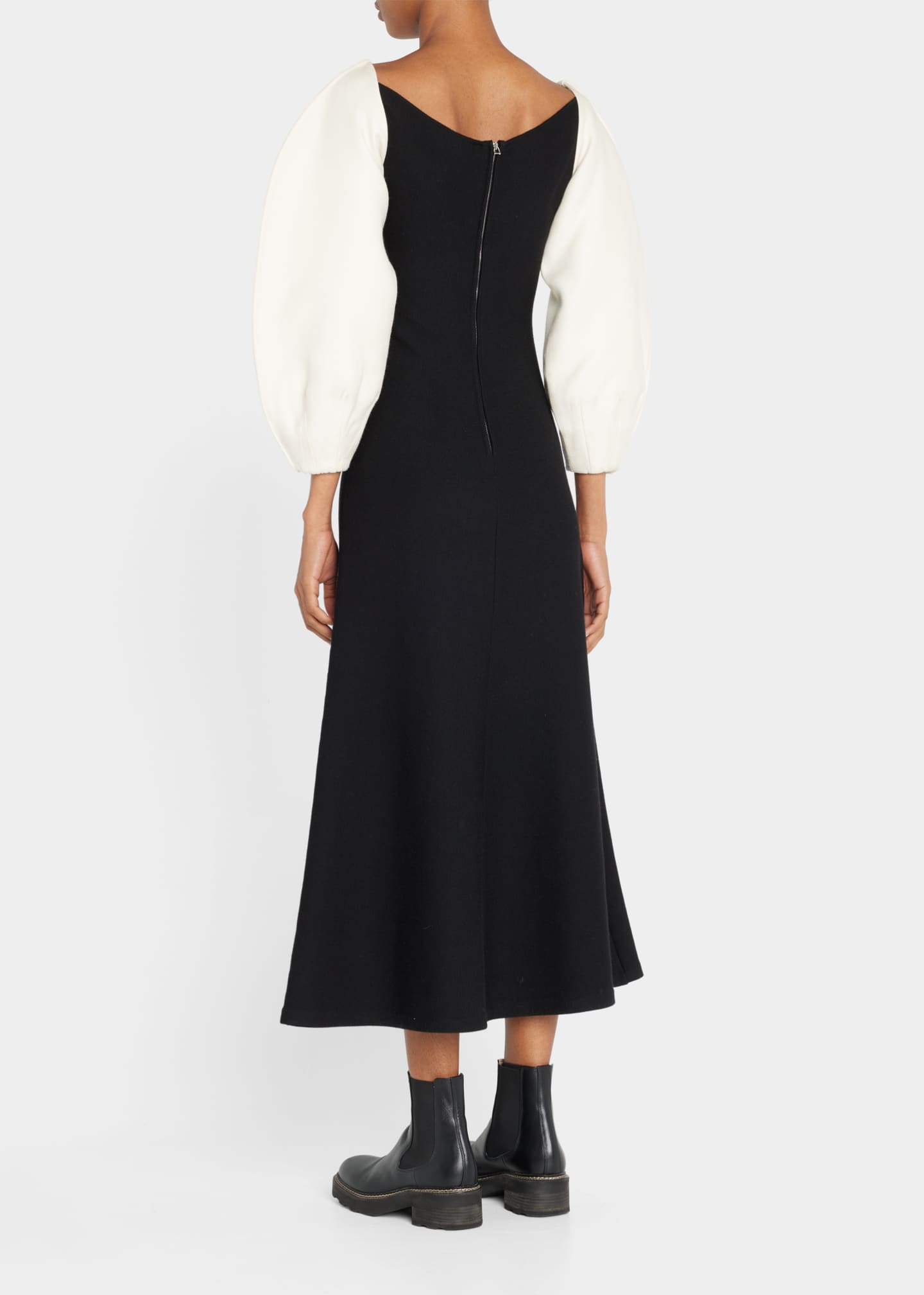 Gabriela Hearst Bromley Puff Sleeve Midi Dress - Bergdorf Goodman