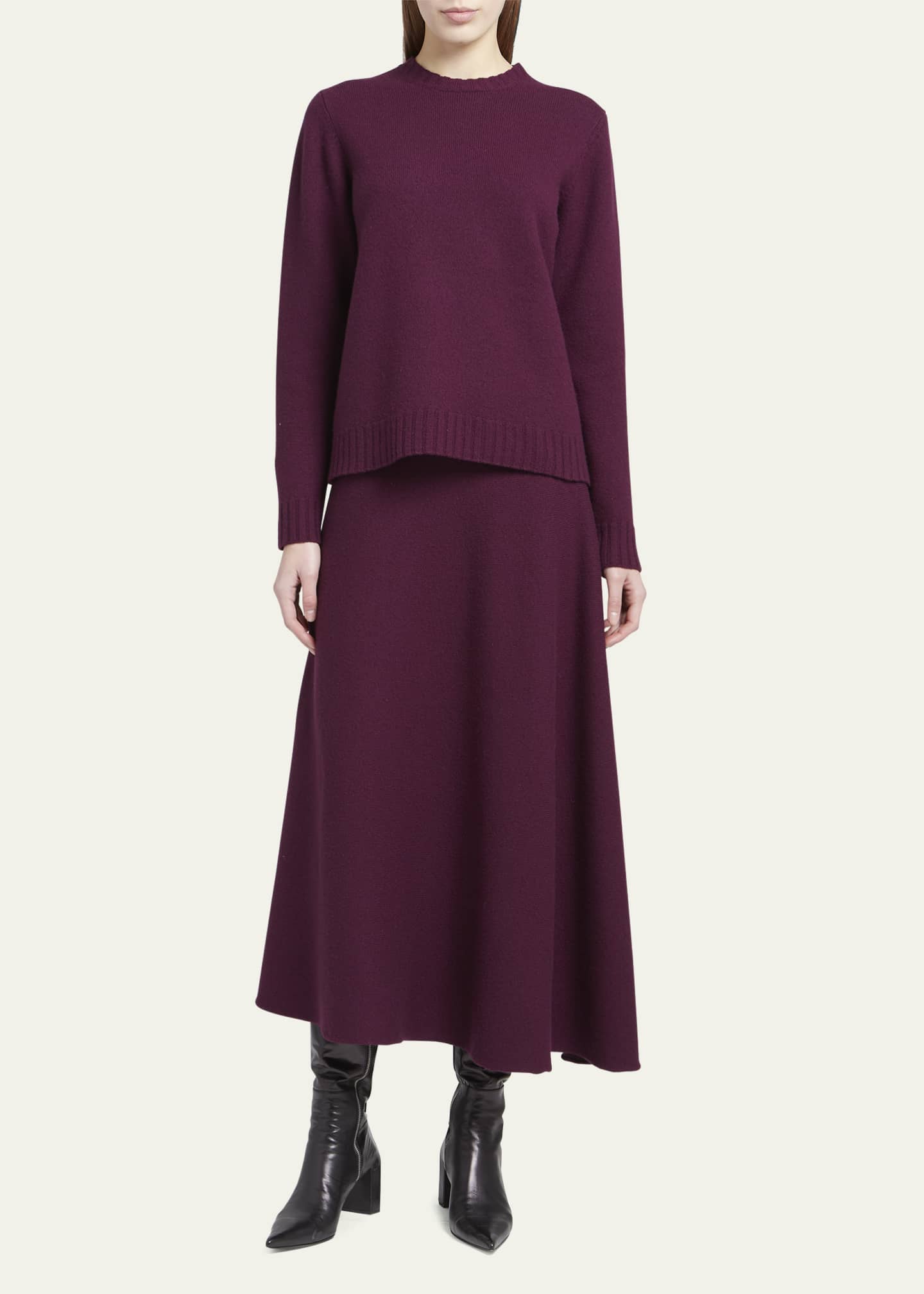 Jil Sander Asymmetric Wool Midi Skirt - Bergdorf Goodman