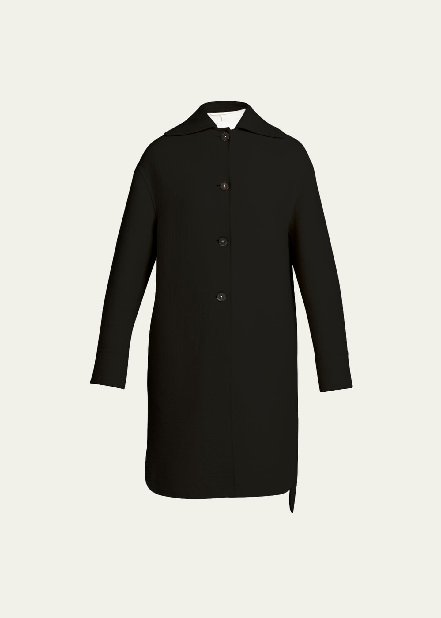 Jil Sander Single-Breasted Felted Wool Coat Image 1 of 5