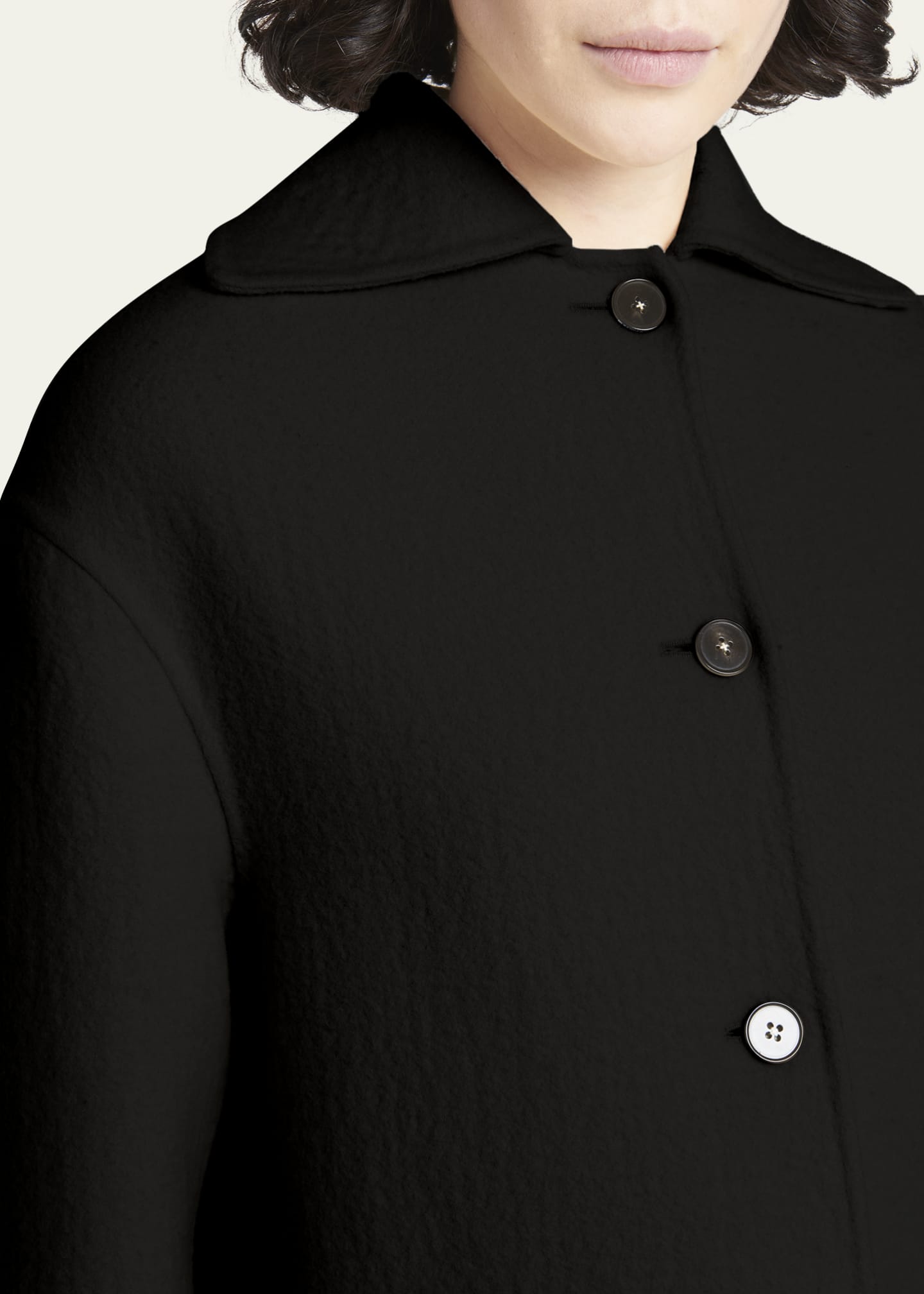 Jil Sander Single-Breasted Felted Wool Coat Image 5 of 5