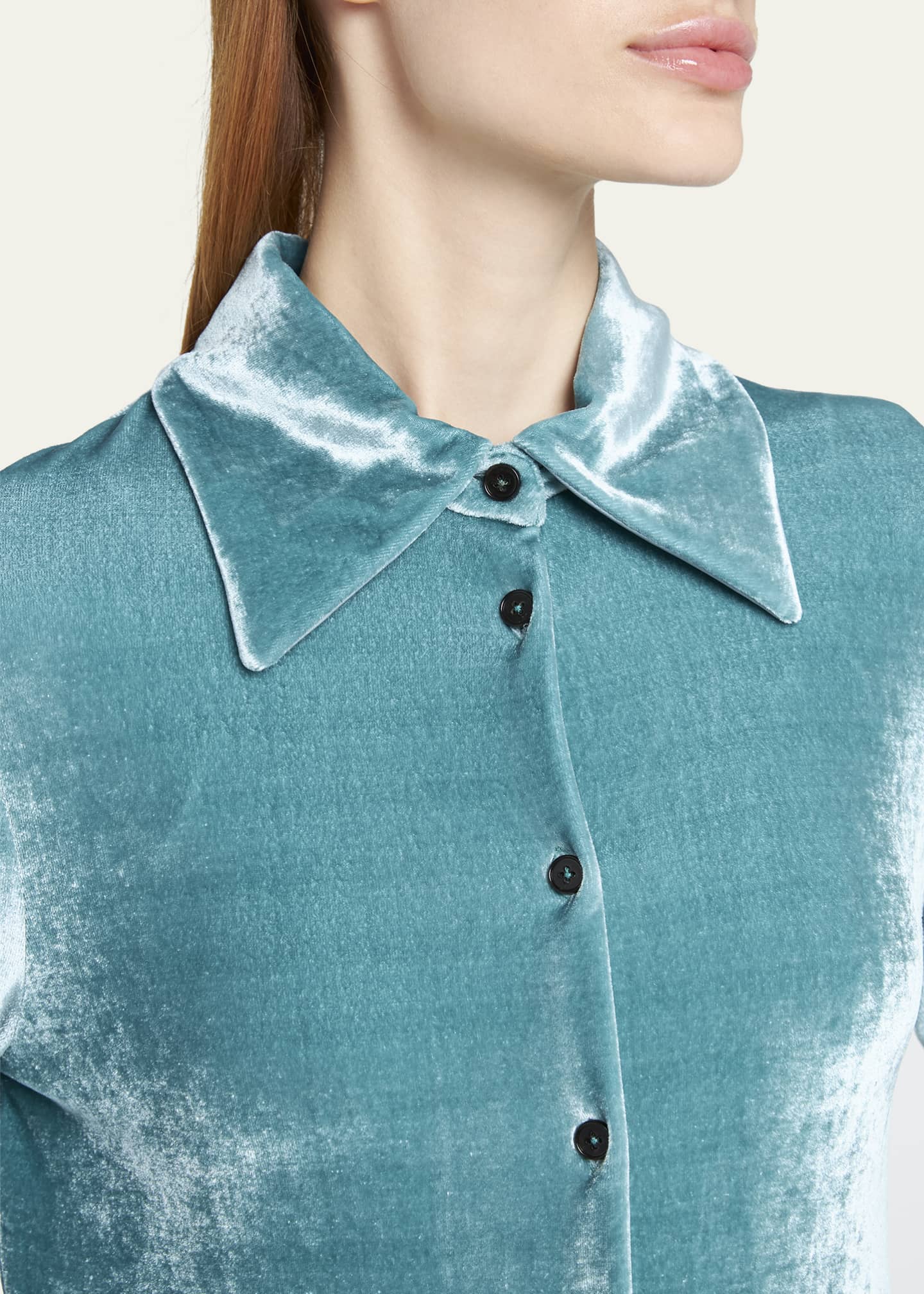 Jil Sander Velvet SlimFit Collared Shirt Bergdorf Goodman