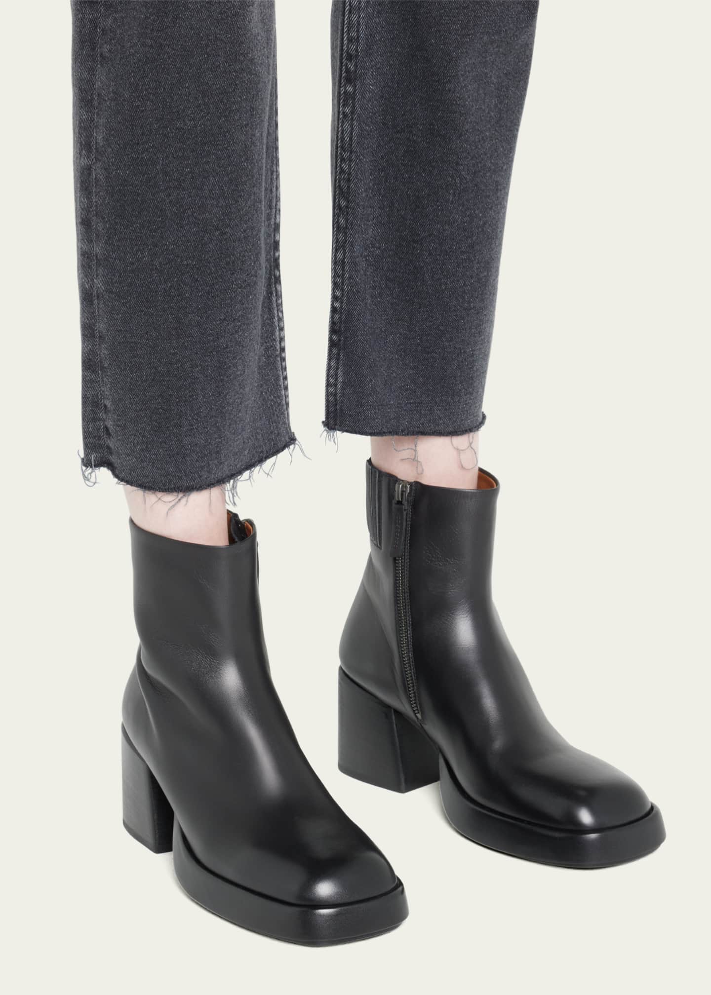 Marsell Plattino Leather Ankle Booties - Bergdorf Goodman
