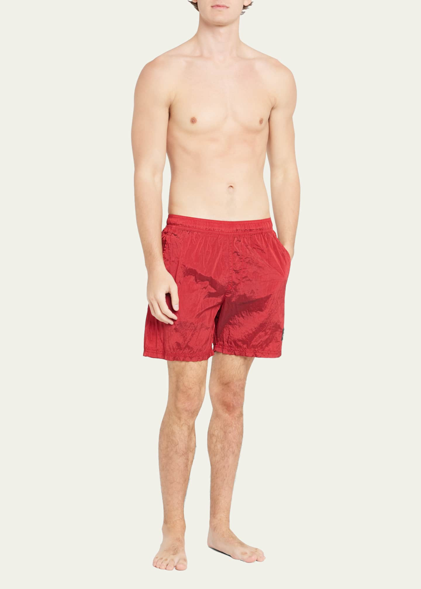 Bergdorf Goodman 100% Cotton Blue Red Striped Men's Boxer Shorts