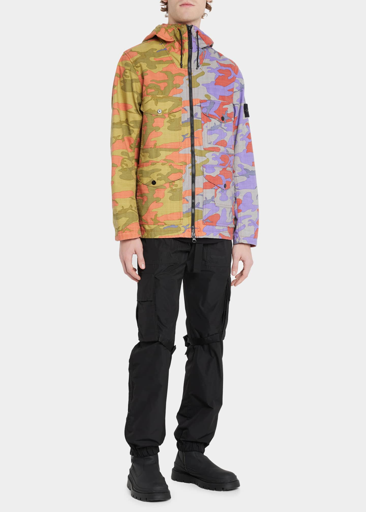 Stone island nylon hooded jacket hot sale