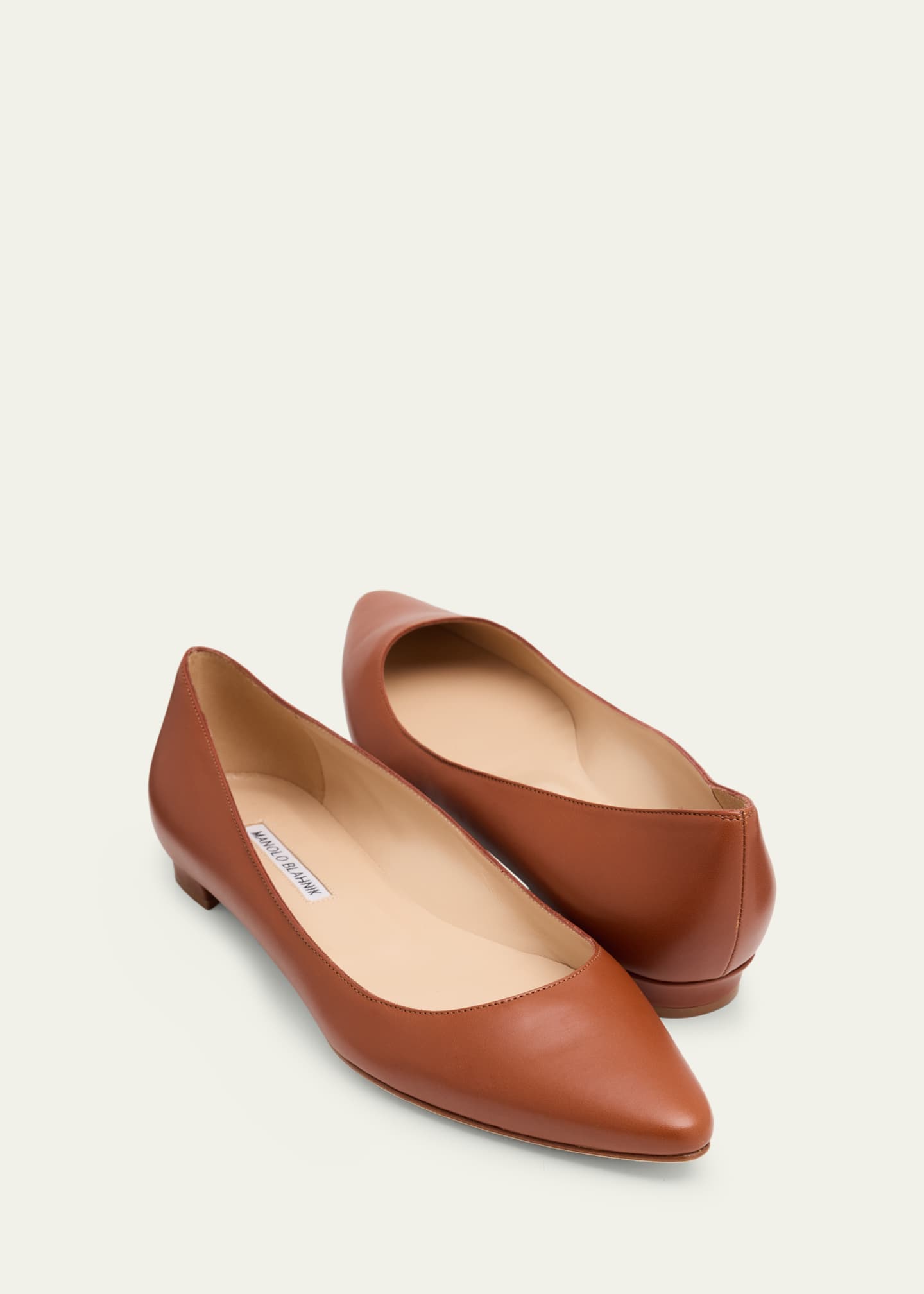 Manolo Blahnik Lanza BB Lambskin Ballerina Flats - Bergdorf