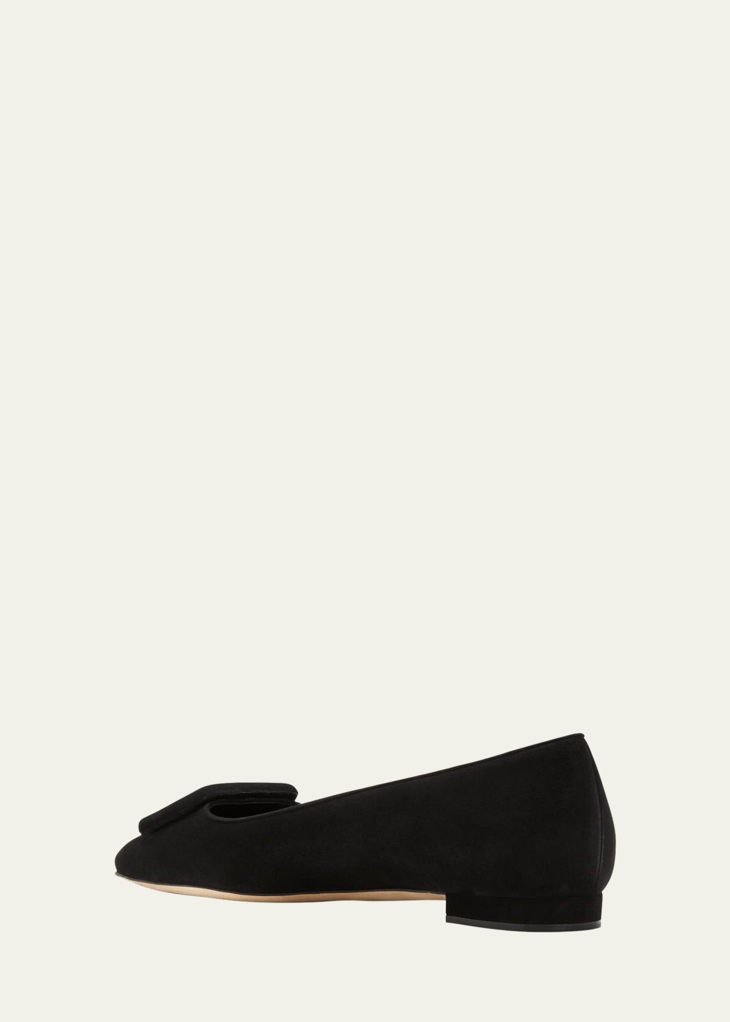 Manolo Blahnik Maysale Suede Buckle Ballerina Flats Bergdorf Goodman