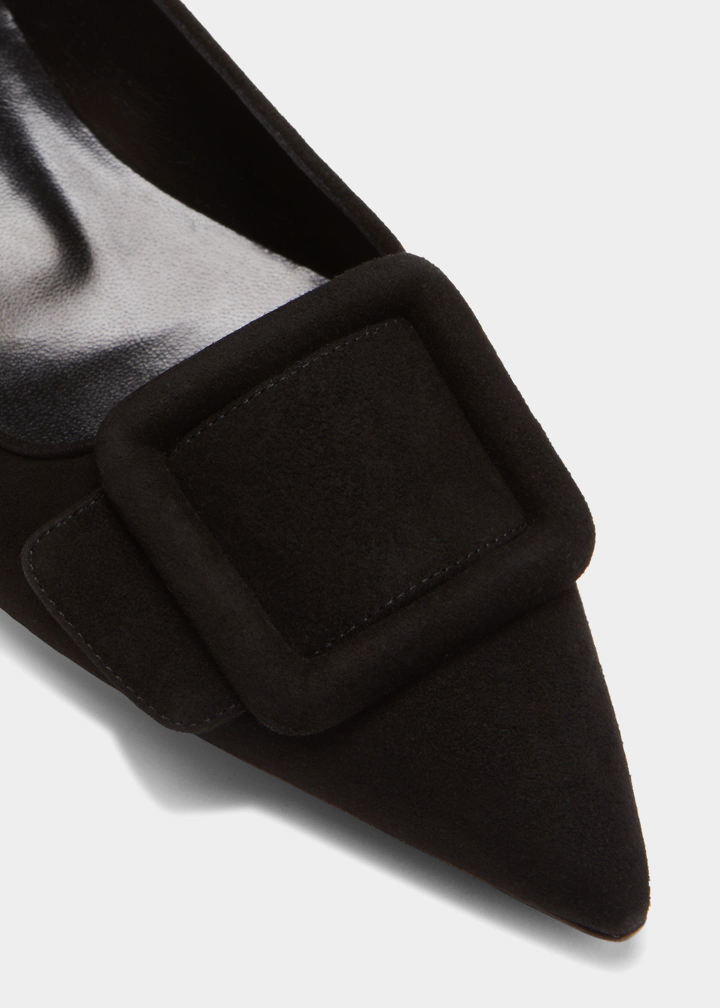 Manolo Blahnik Maysale Suede Buckle Ballerina Flats Image 5 of 5
