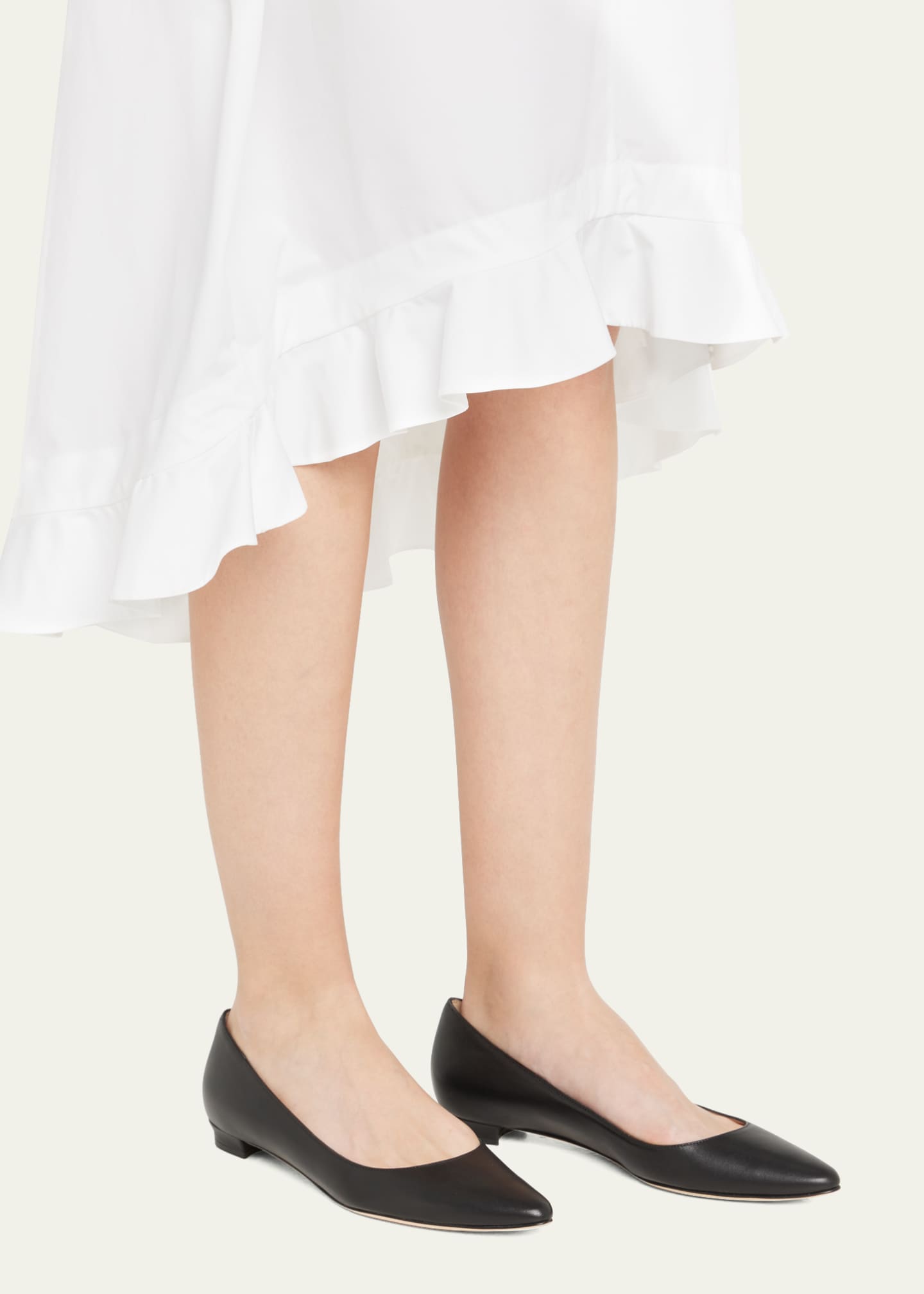 Manolo Blahnik Lanza BB Lambskin Ballerina Flats - Bergdorf Goodman