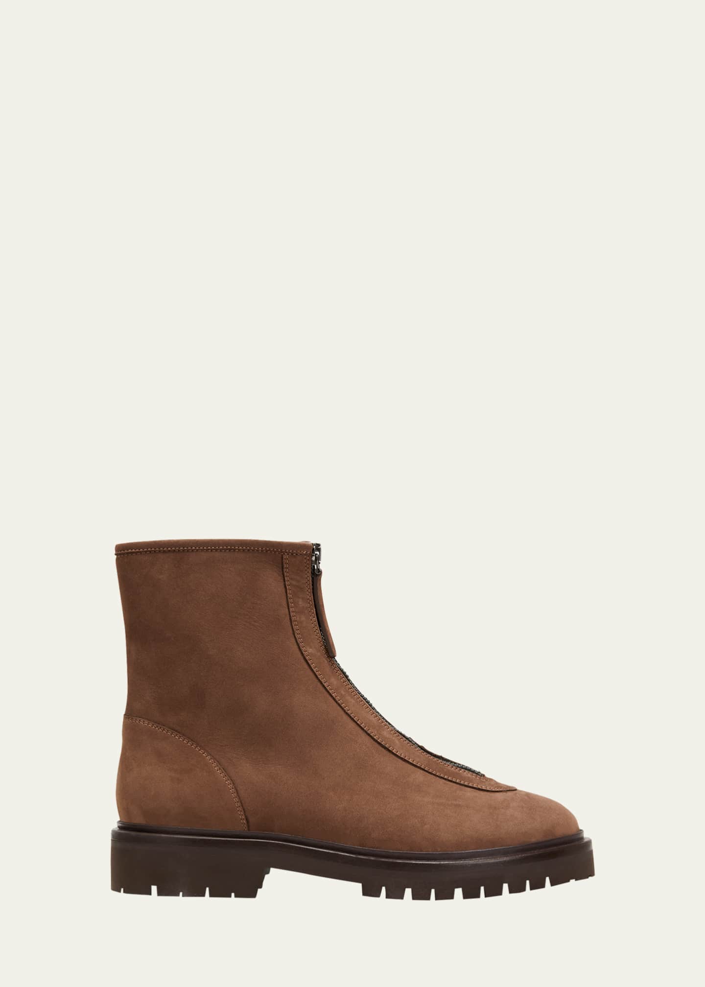 LEGRES Calfskin Zip Lug Boots Bergdorf Goodman