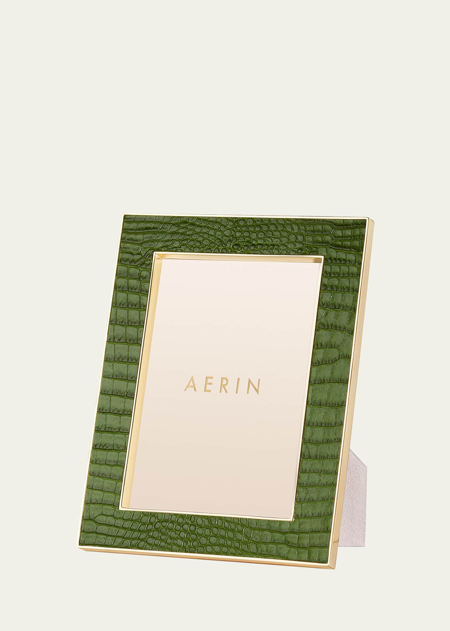 AERIN Classic Crocodile Leather Frame, 5x7 Image 1 of 3