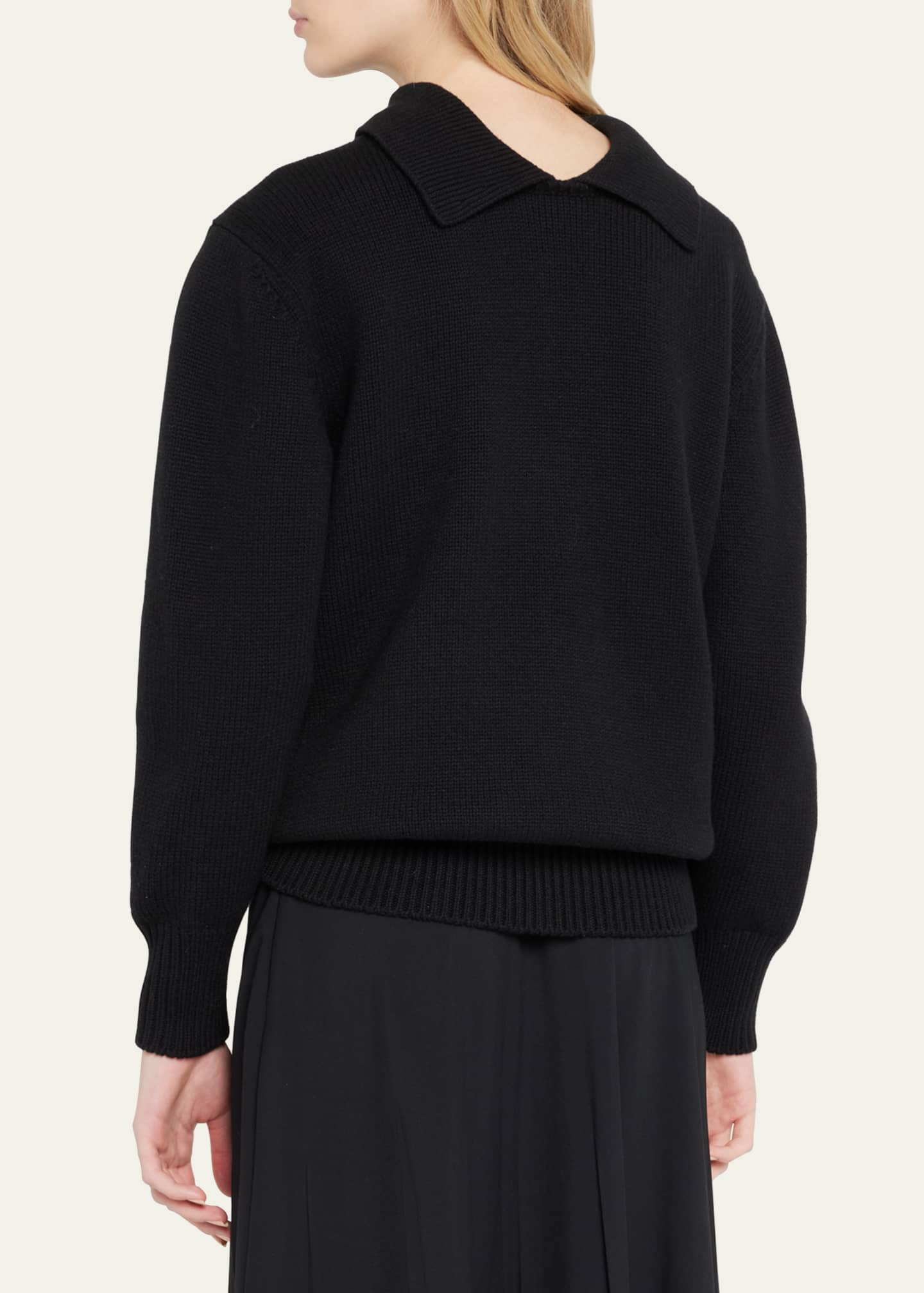 THE ROW Amalio Backwards Collar Cashmere Sweater - Bergdorf Goodman