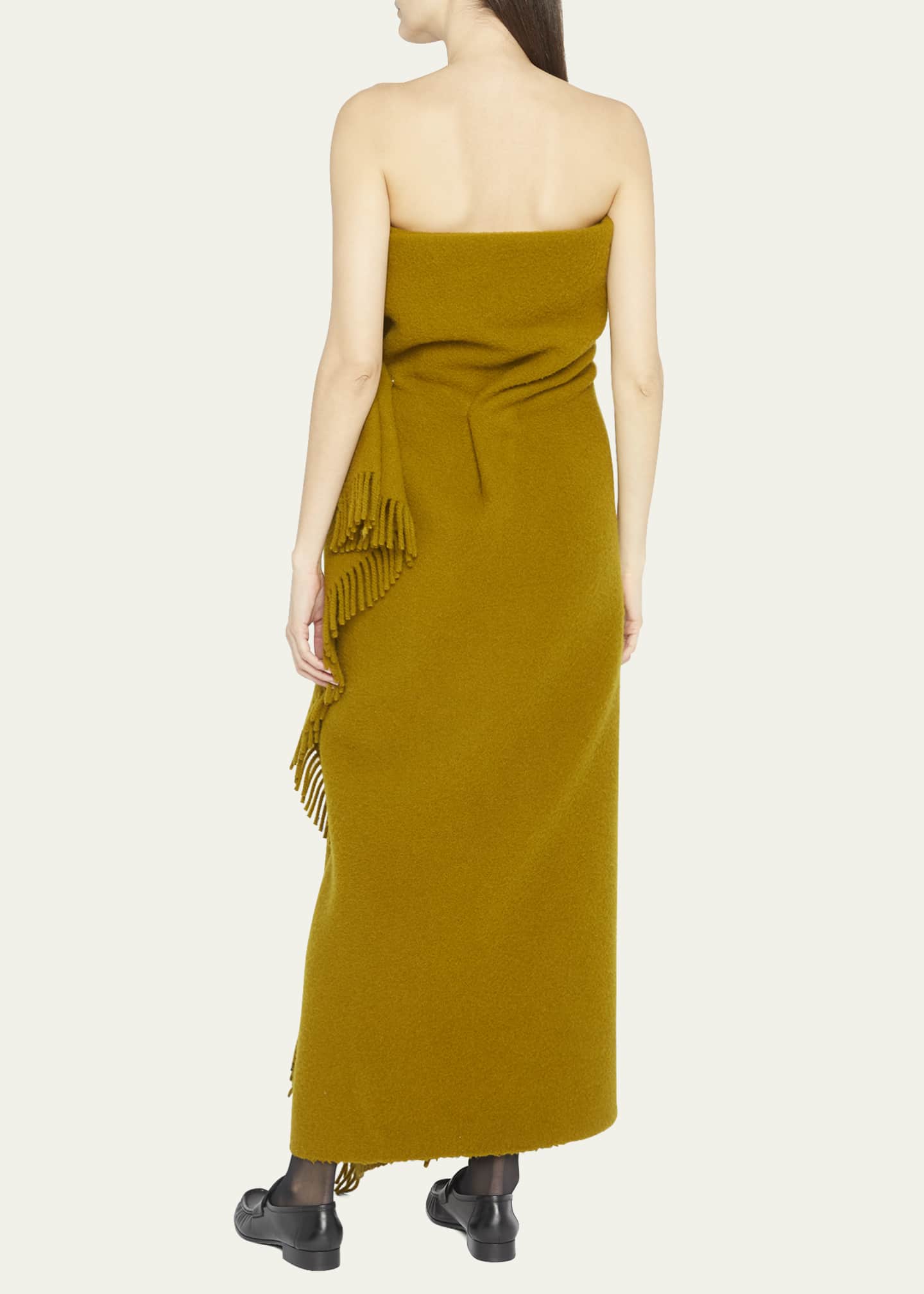 THE ROW Arachne Fringed Wool Blanket Dress Bergdorf Goodman