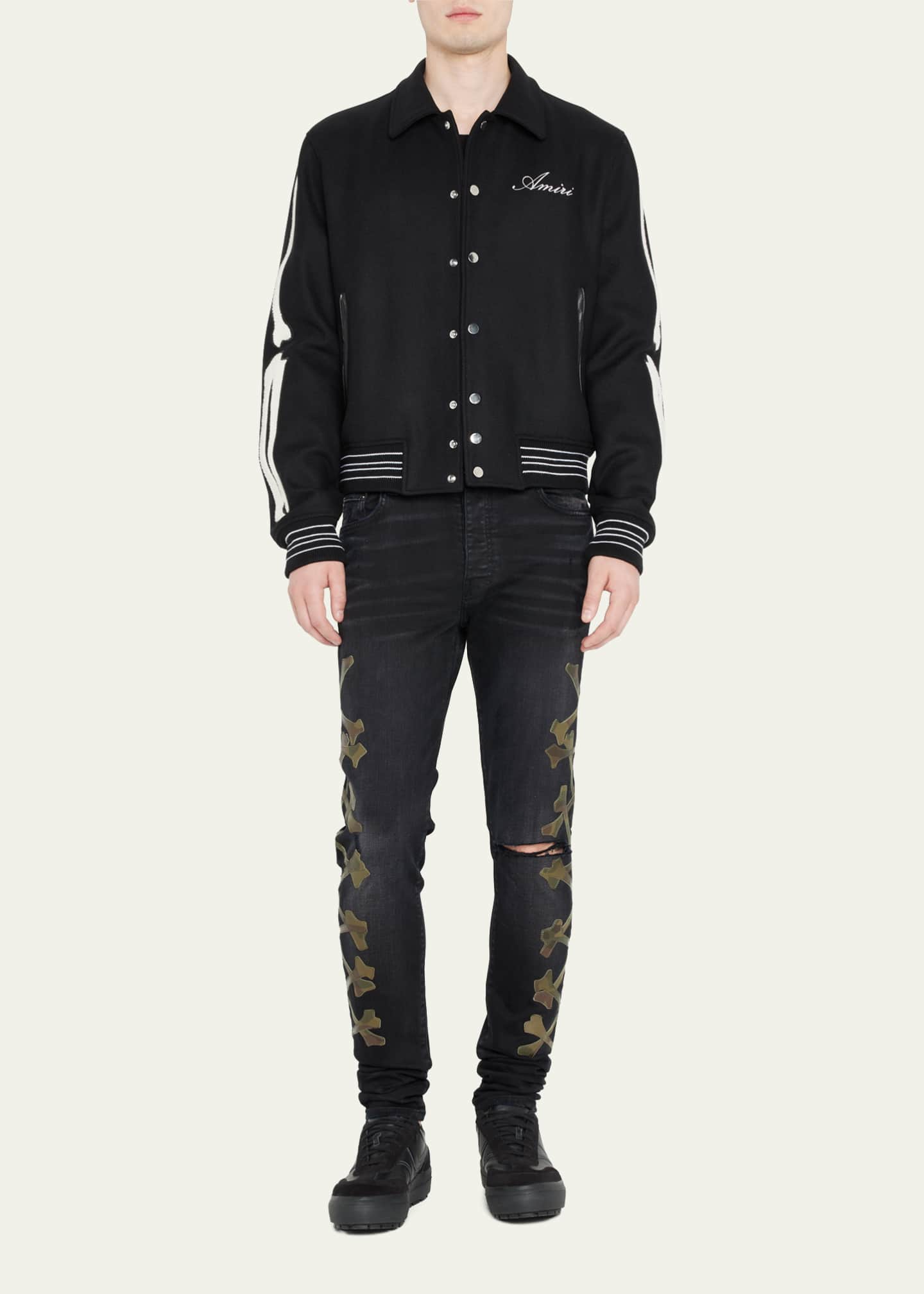 Amiri Men's Bones Varsity Jacket