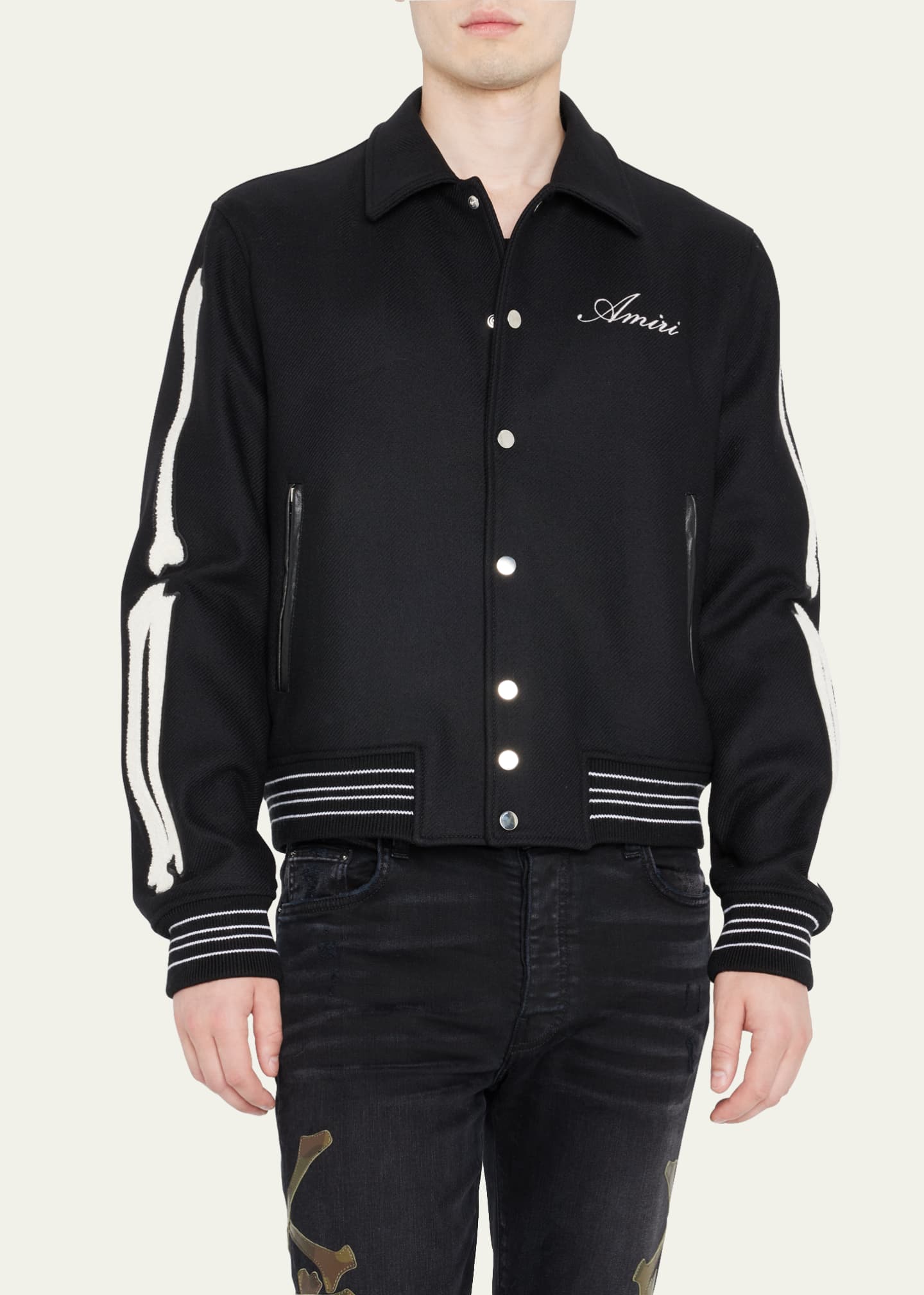 Amiri Men's Bones Varsity Jacket