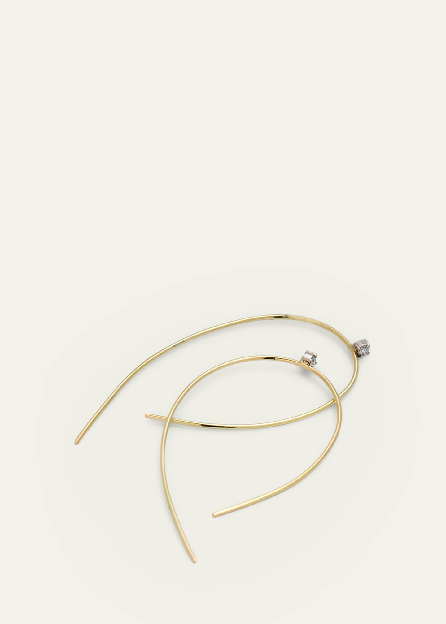 Lana Mini Wire Hooked On Hoop Earrings with Diamonds, 38mm Image 3 of 4