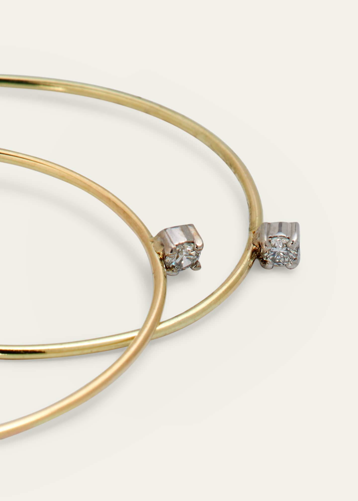 Lana Mini Wire Hooked On Hoop Earrings with Diamonds, 38mm Image 4 of 4