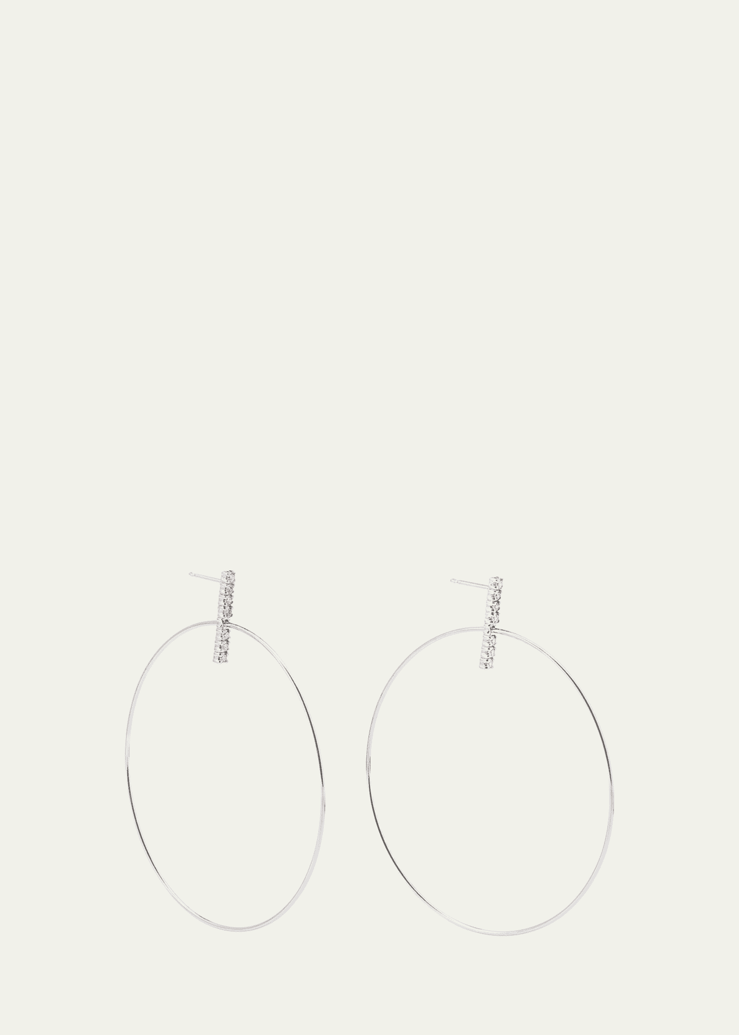 Lana Flawless Diamond Bar Stud Hoop Earrings, 60mm Image 3 of 4
