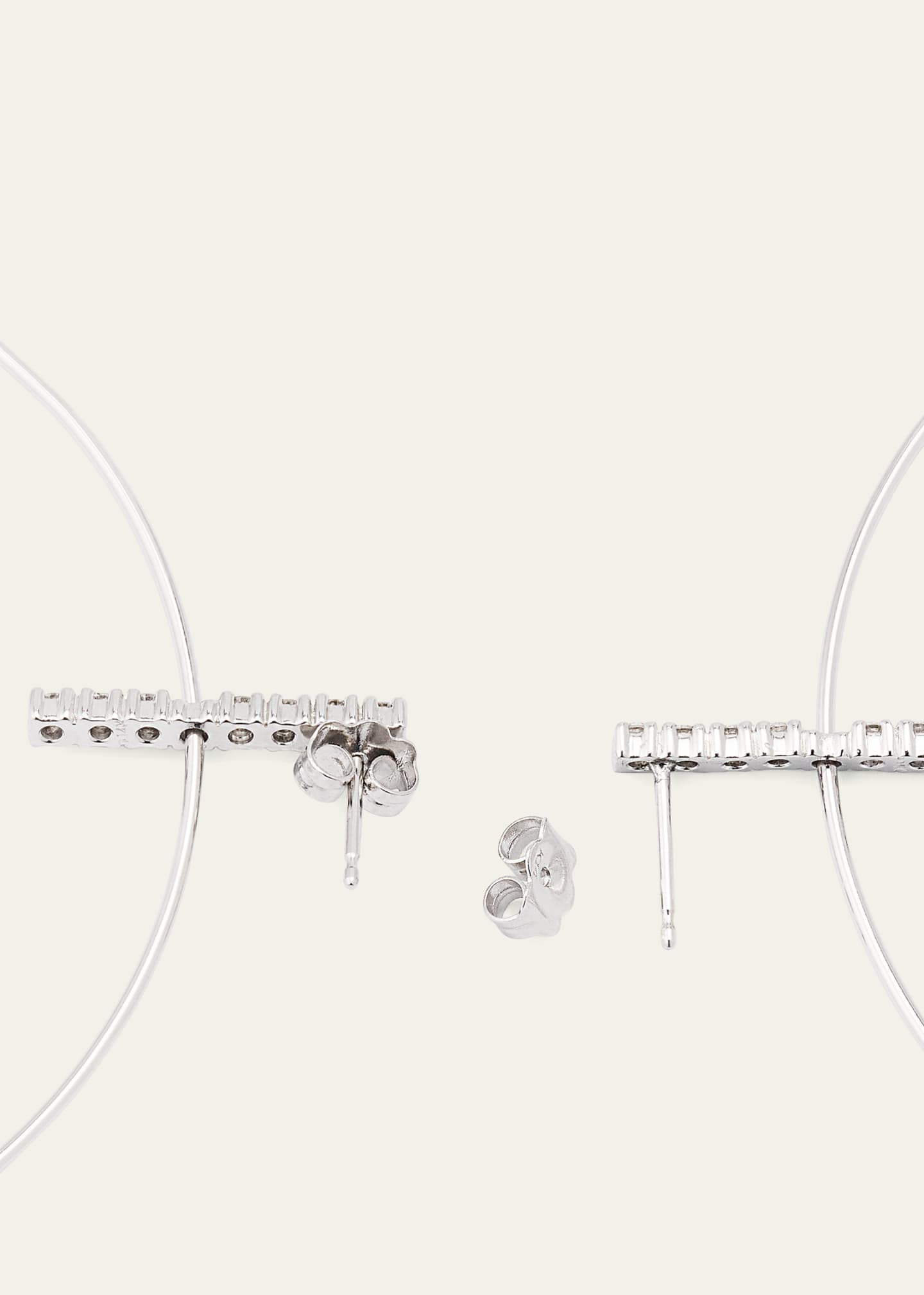Lana Flawless Diamond Bar Stud Hoop Earrings, 60mm Image 4 of 4