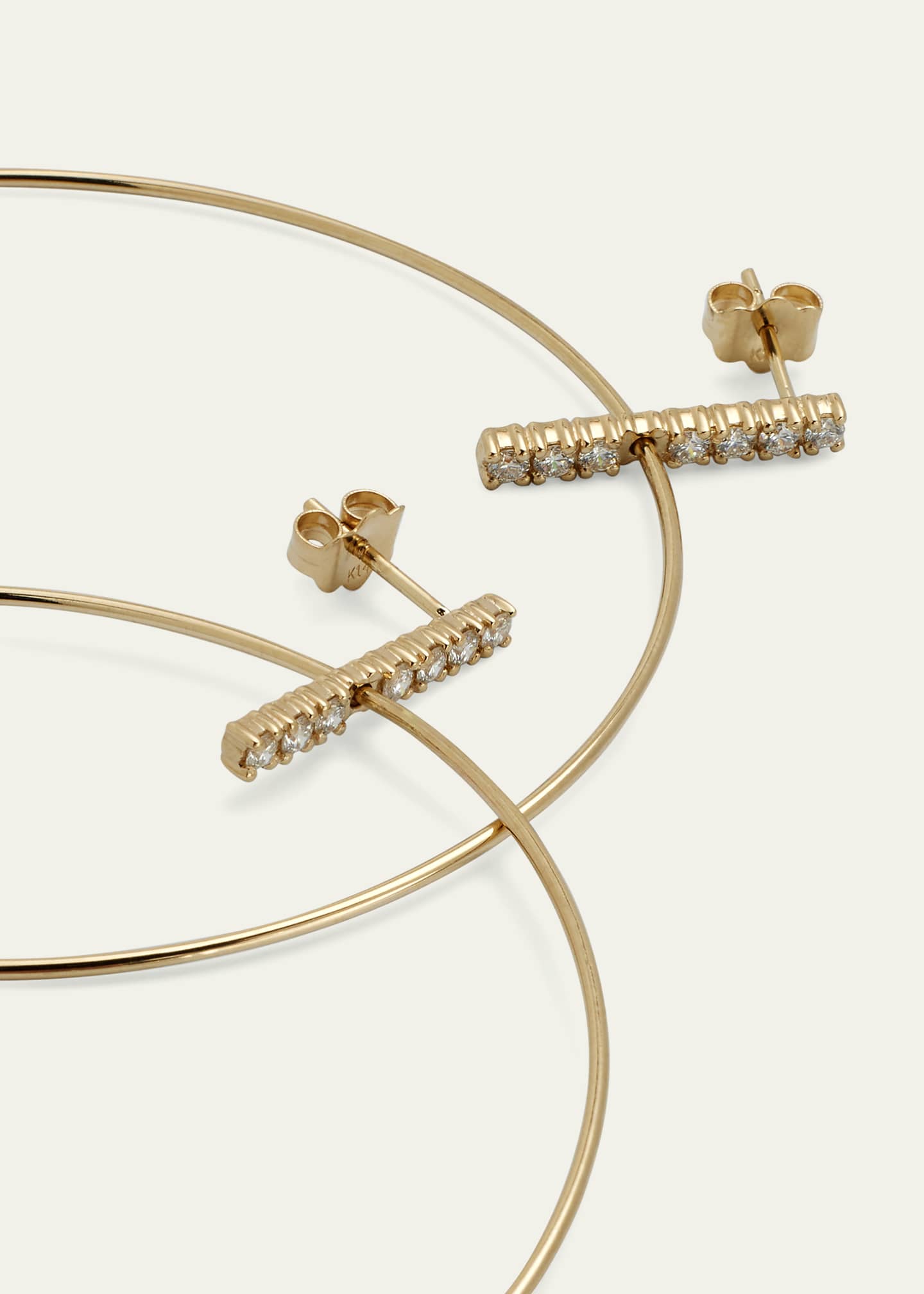 LANA Flawless Diamond Bar Stud Hoop Earrings, 60mm Bergdorf Goodman